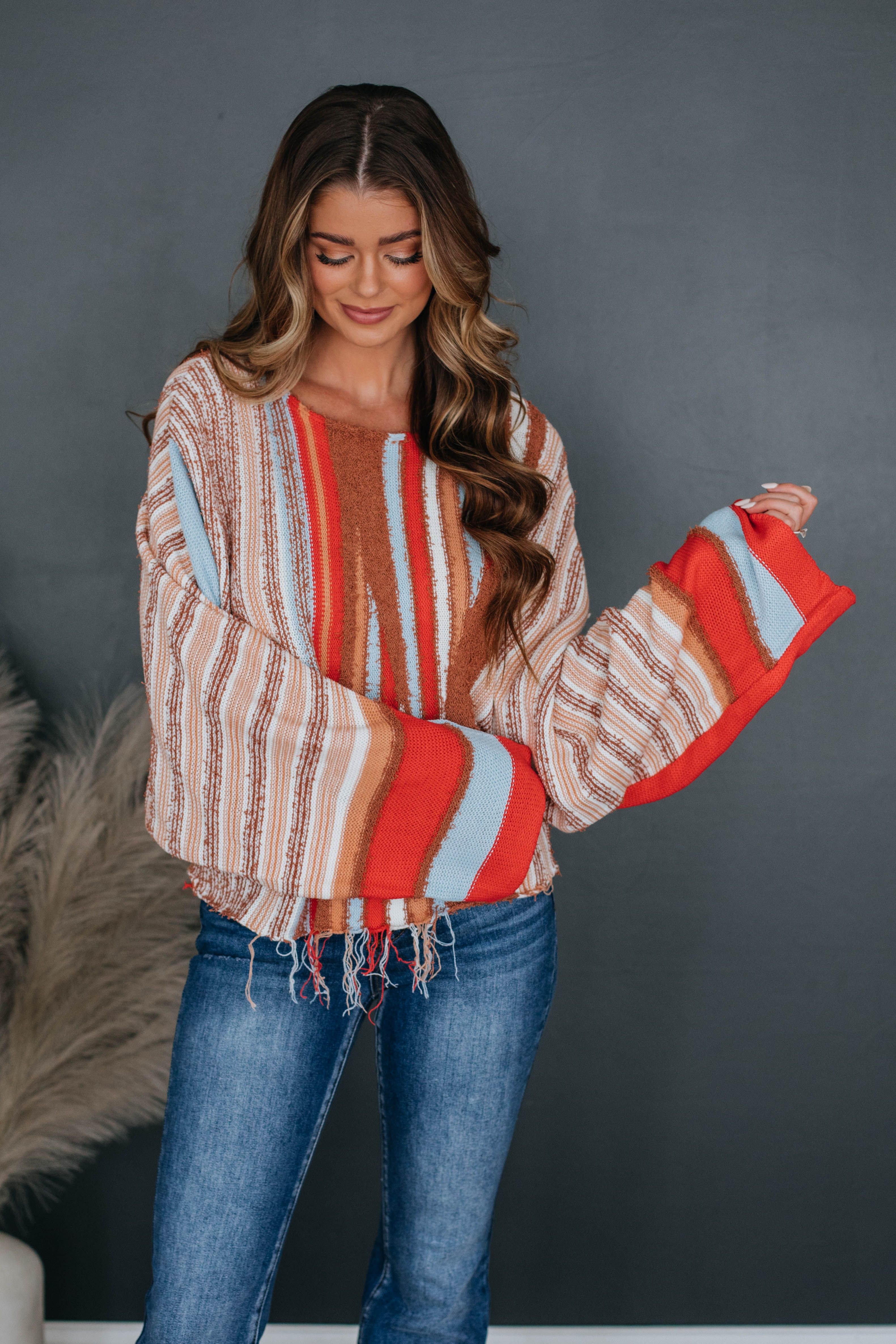 Ramia Striped Sweater sold by Wild Oak Boutique