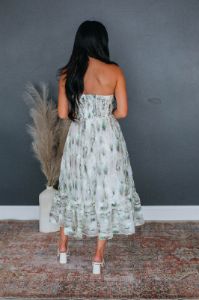 Layla Floral Dress - Basil sold by Wild Oak Boutique