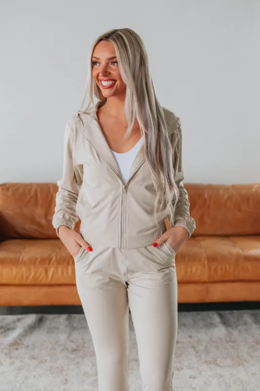 Lynnea Zip-Up Jacket - Natural sold by Wild Oak Boutique
