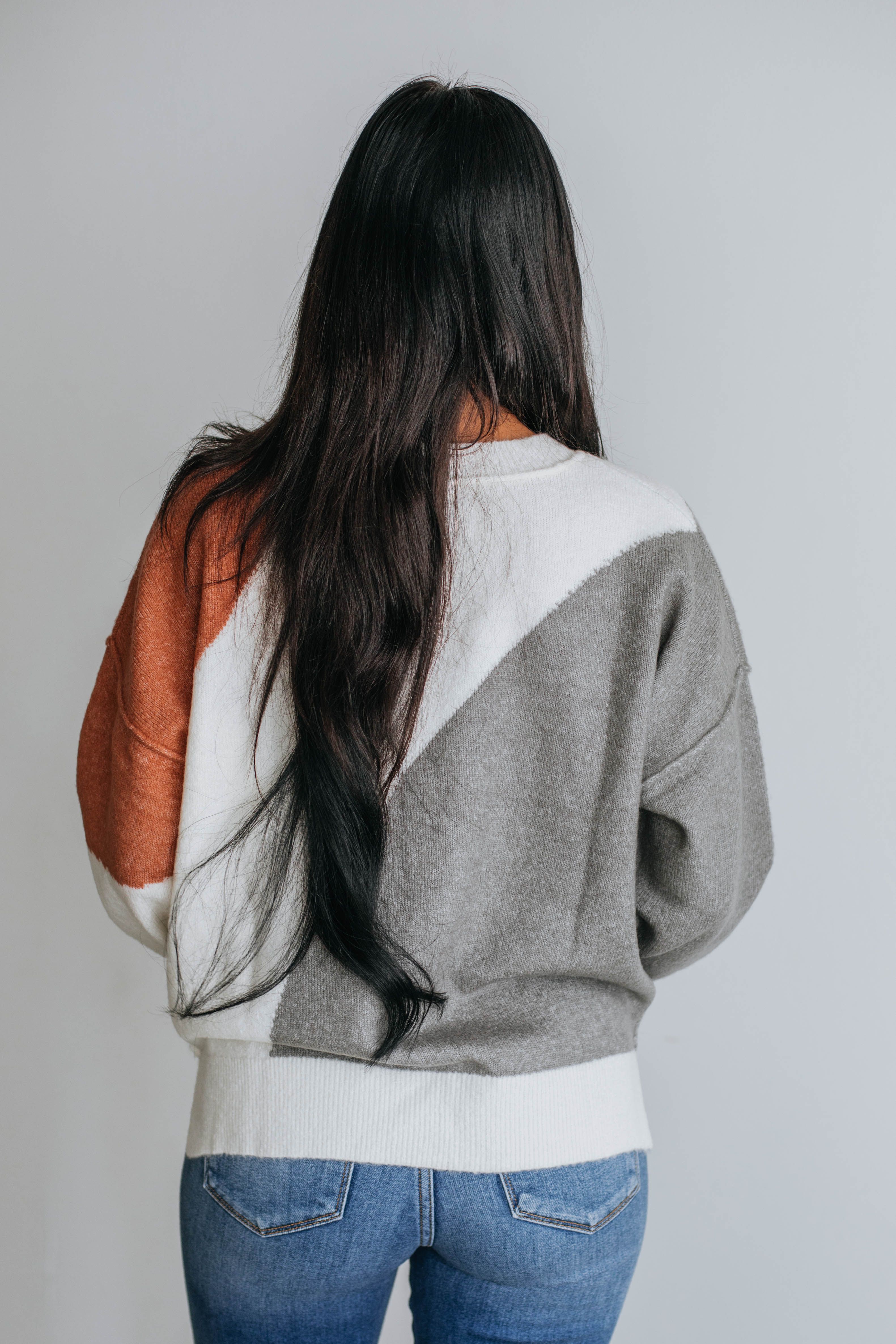 Miranda Colorblock Sweater - Grey Mix sold by Wild Oak Boutique product image thumbnail 5