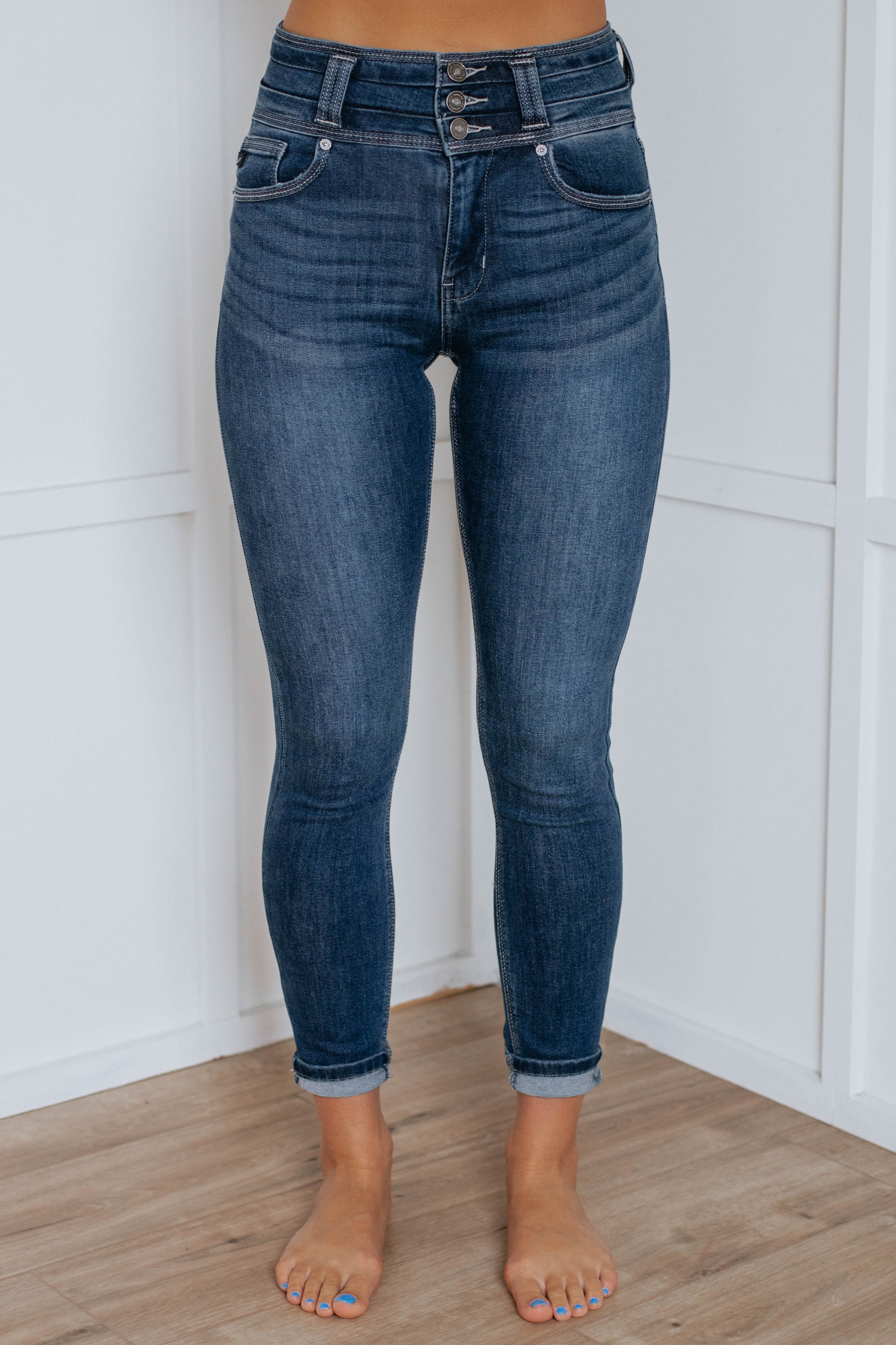 Tucker High Rise Kan Can Jeans - Dark Wash sold by Wild Oak Boutique product image thumbnail 5