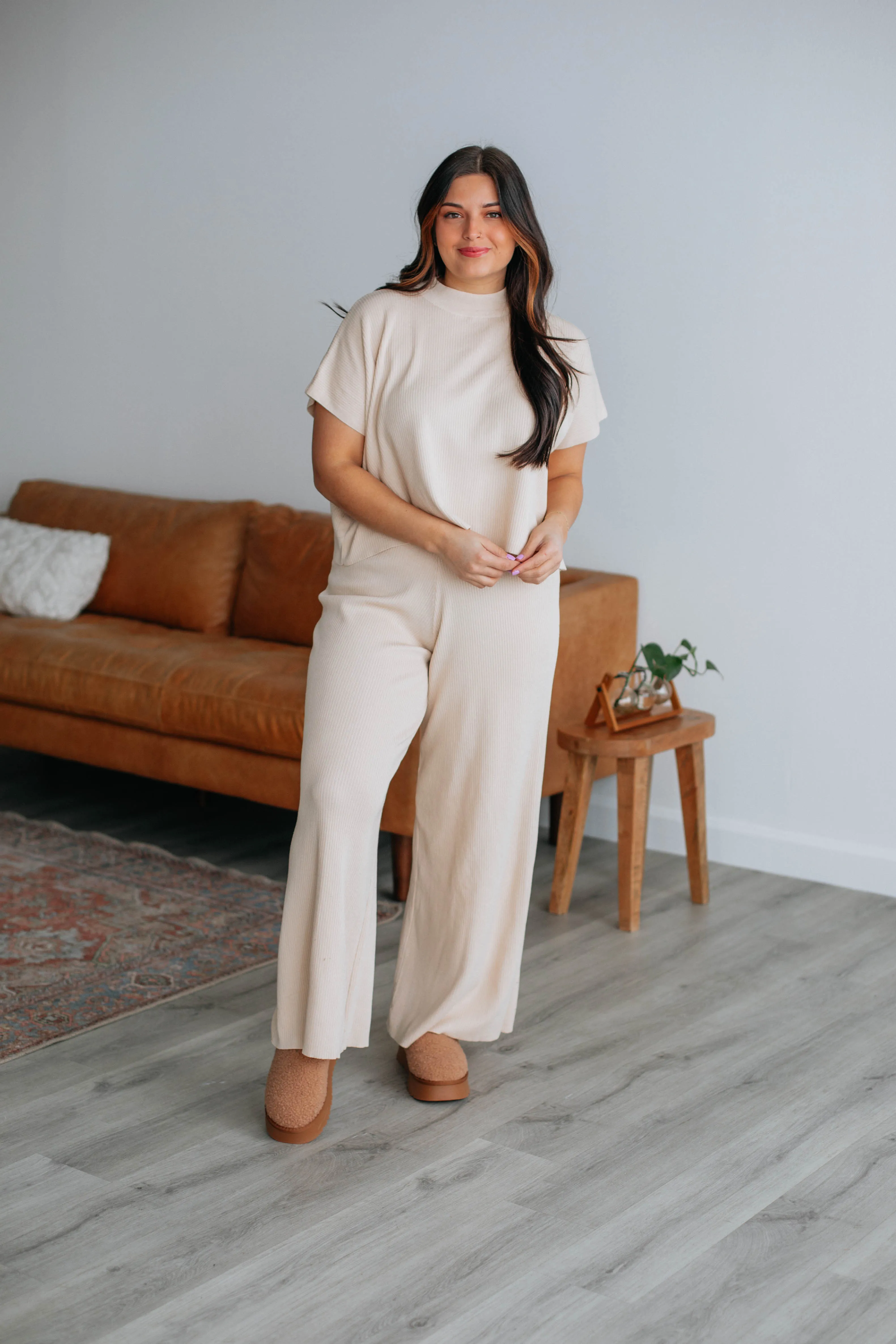 Moniz Ribbed Pants - Natural sold by Wild Oak Boutique product image thumbnail 3