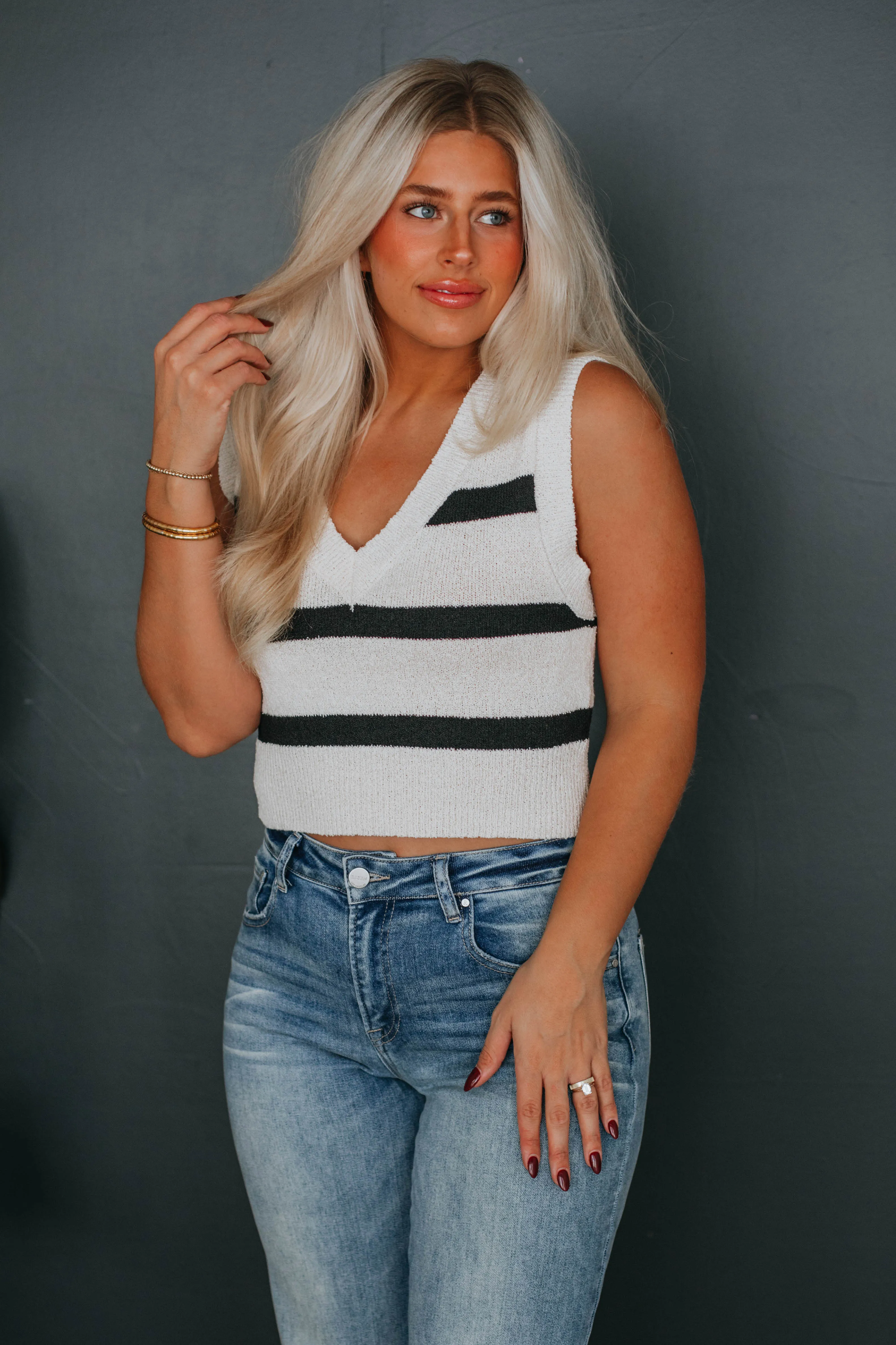 Cobie Sweater Vest - Cream Mix sold by Wild Oak Boutique product image thumbnail 3