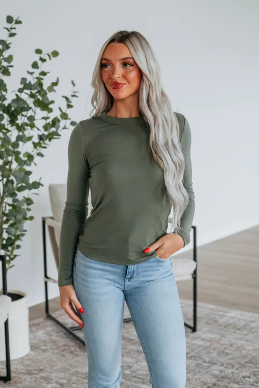 Penny Long Sleeve Top - Pine sold by Wild Oak Boutique