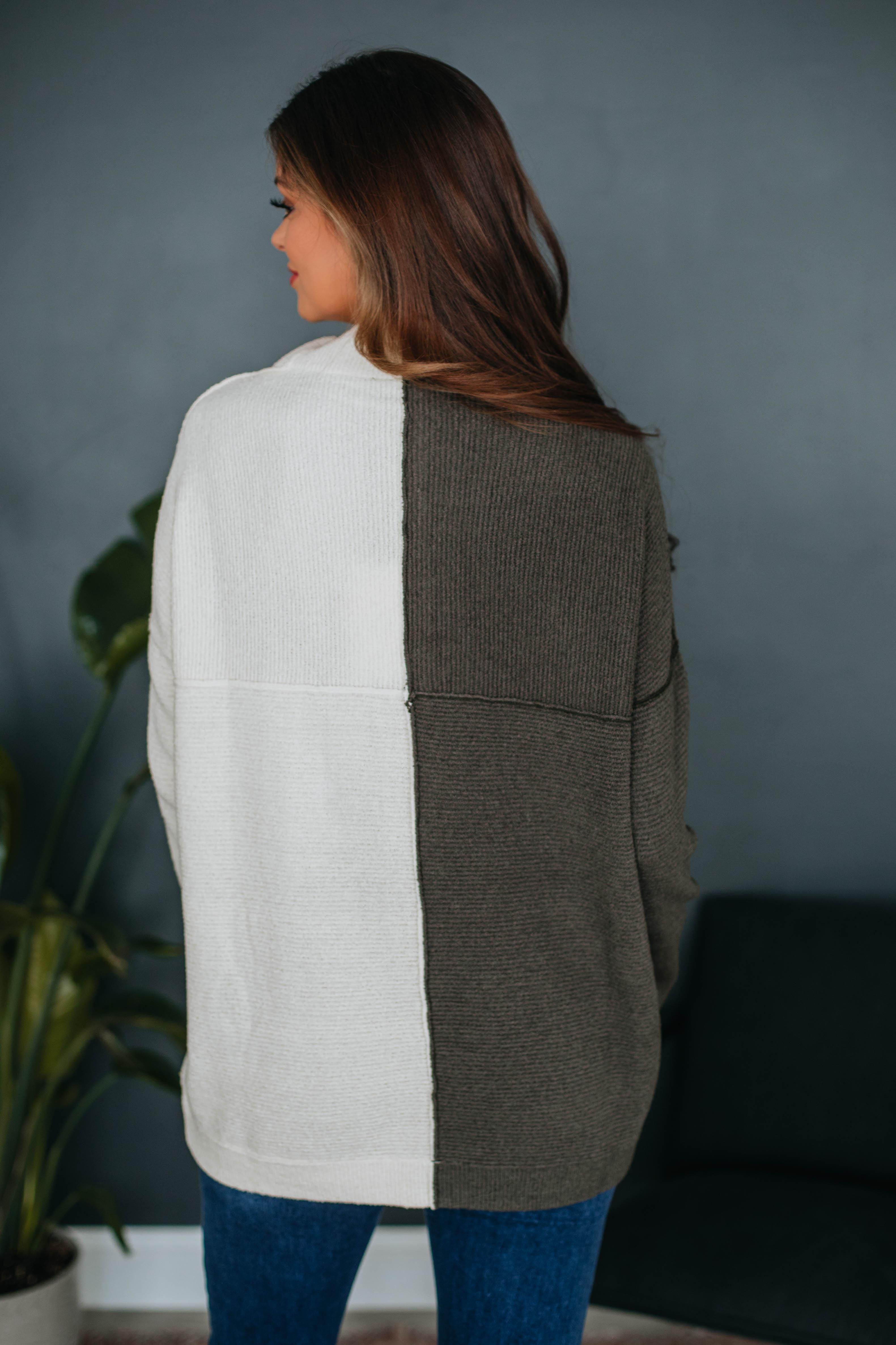 Beckham Colorblock Sweater - Cream Mix sold by Wild Oak Boutique product image thumbnail 5
