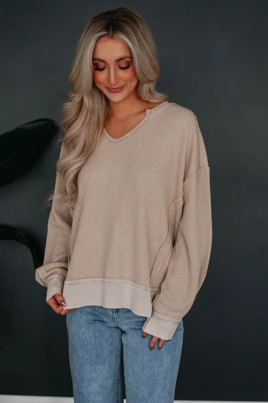 Mary Knit Sweater - Latte sold by Wild Oak Boutique