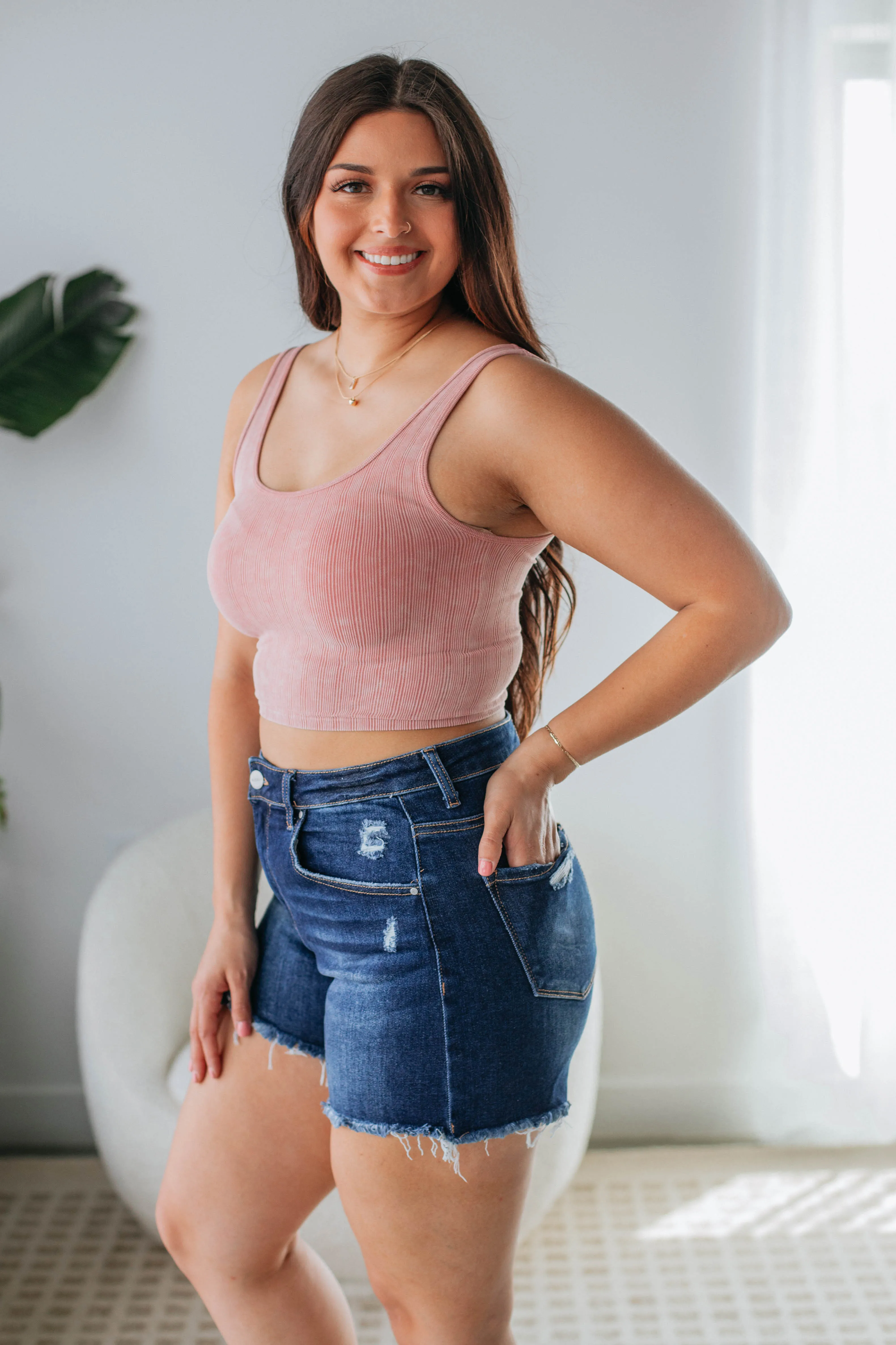 Drew Ribbed Tank - Dusty Rose sold by Wild Oak Boutique product image thumbnail 4