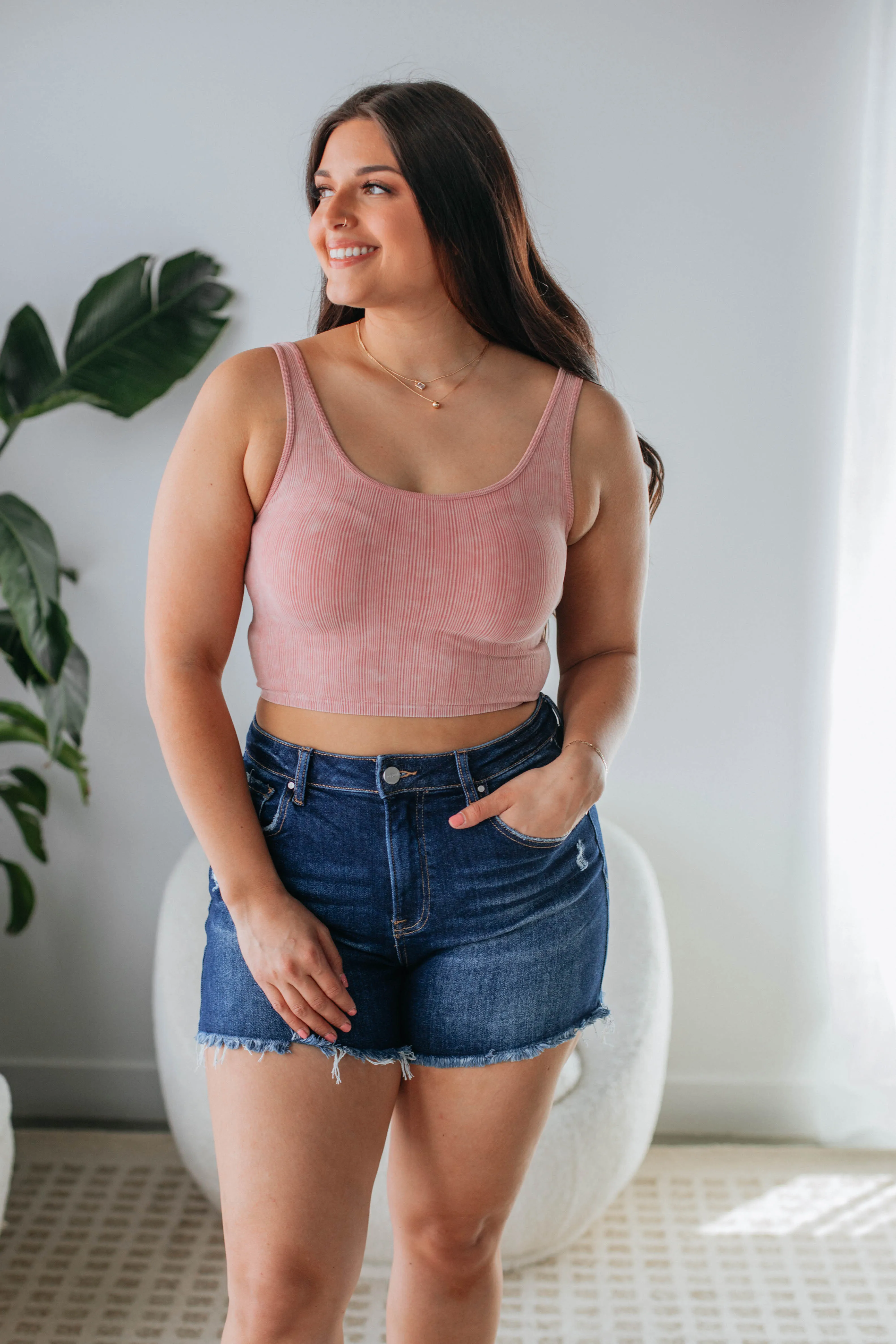 Drew Ribbed Tank - Dusty Rose sold by Wild Oak Boutique product image thumbnail 2