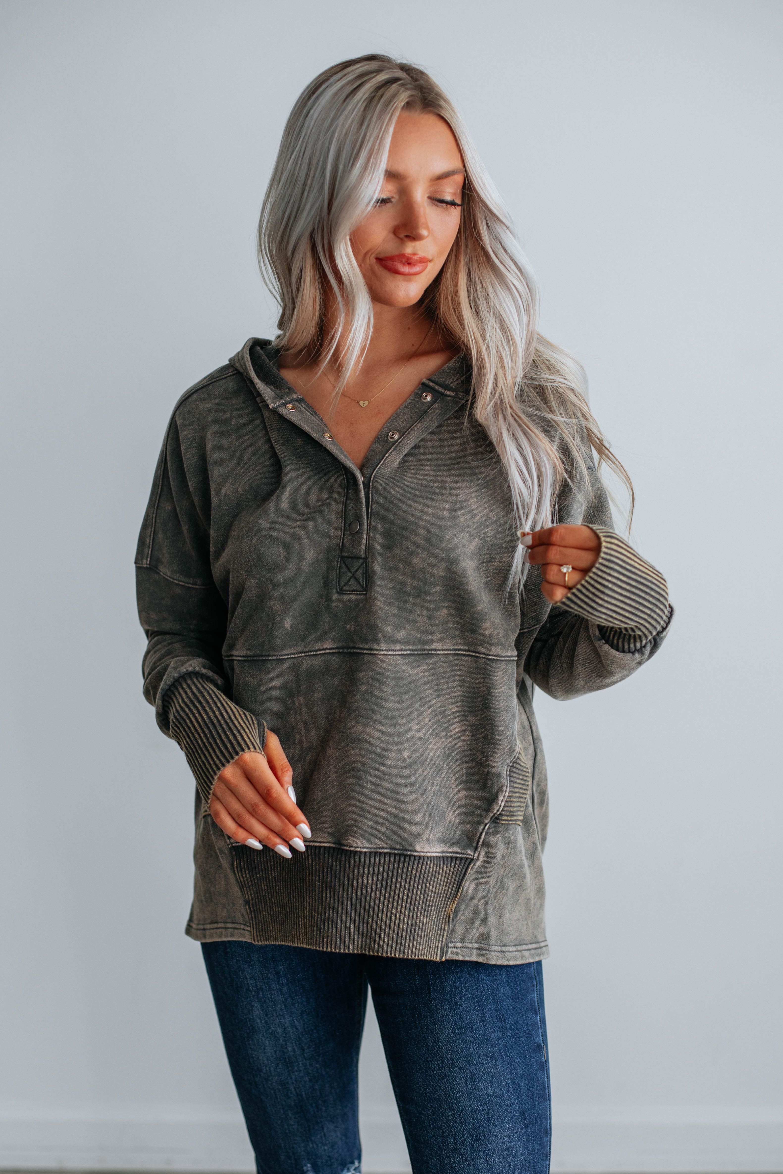 Talisha Hoodie - Charcoal sold by Wild Oak Boutique product image thumbnail 2