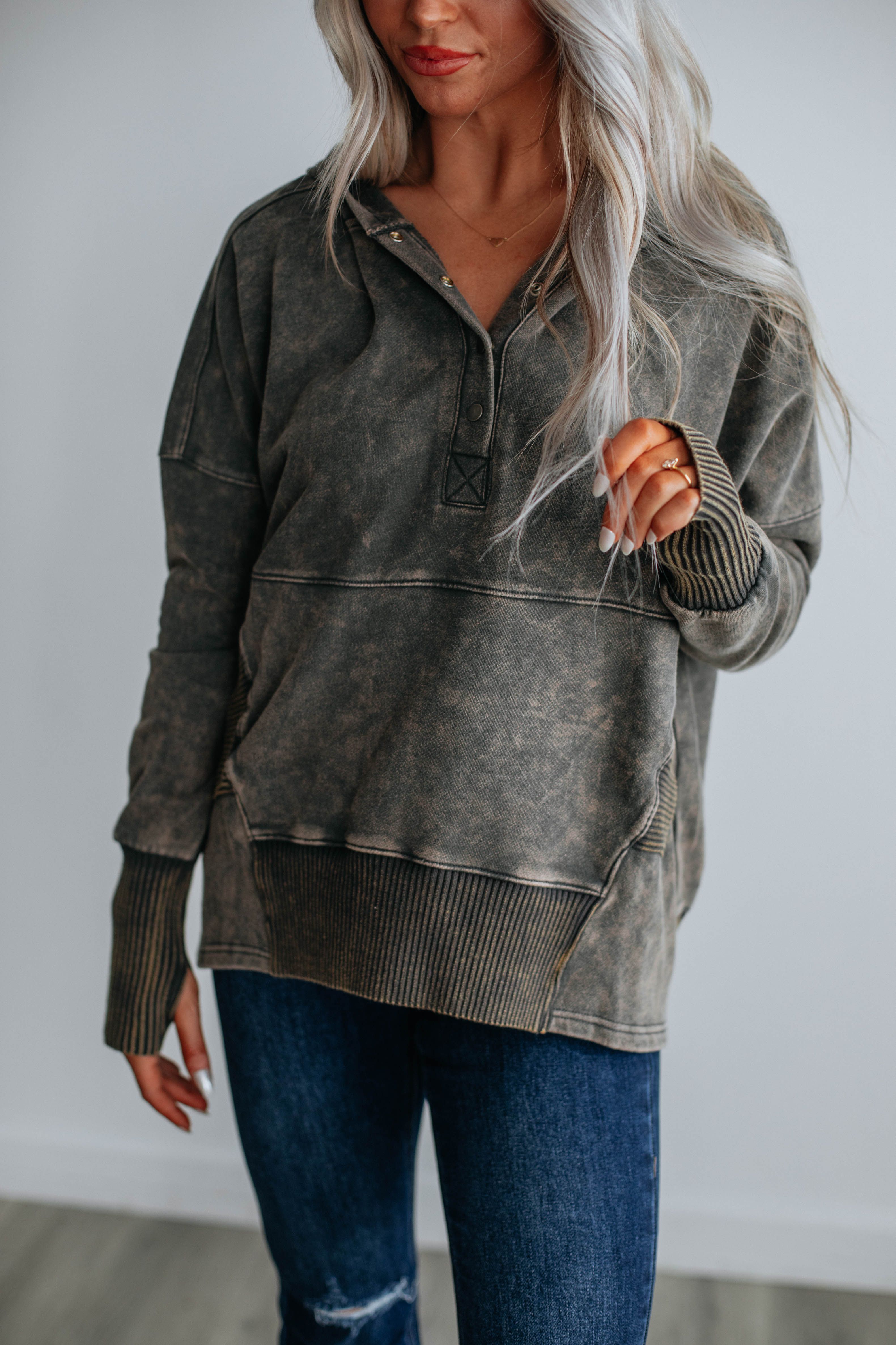 Talisha Hoodie - Charcoal sold by Wild Oak Boutique