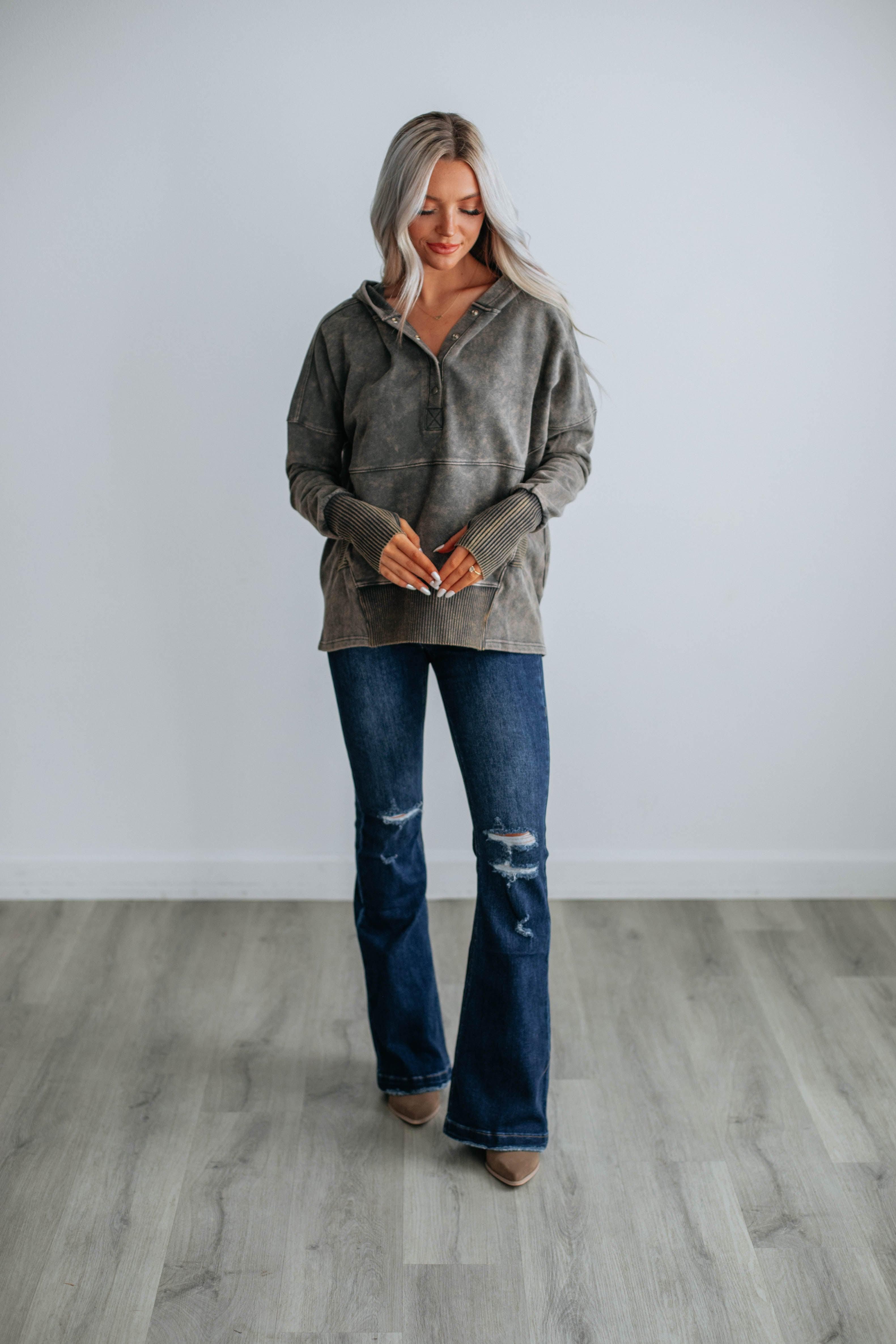 Talisha Hoodie - Charcoal sold by Wild Oak Boutique product image thumbnail 4