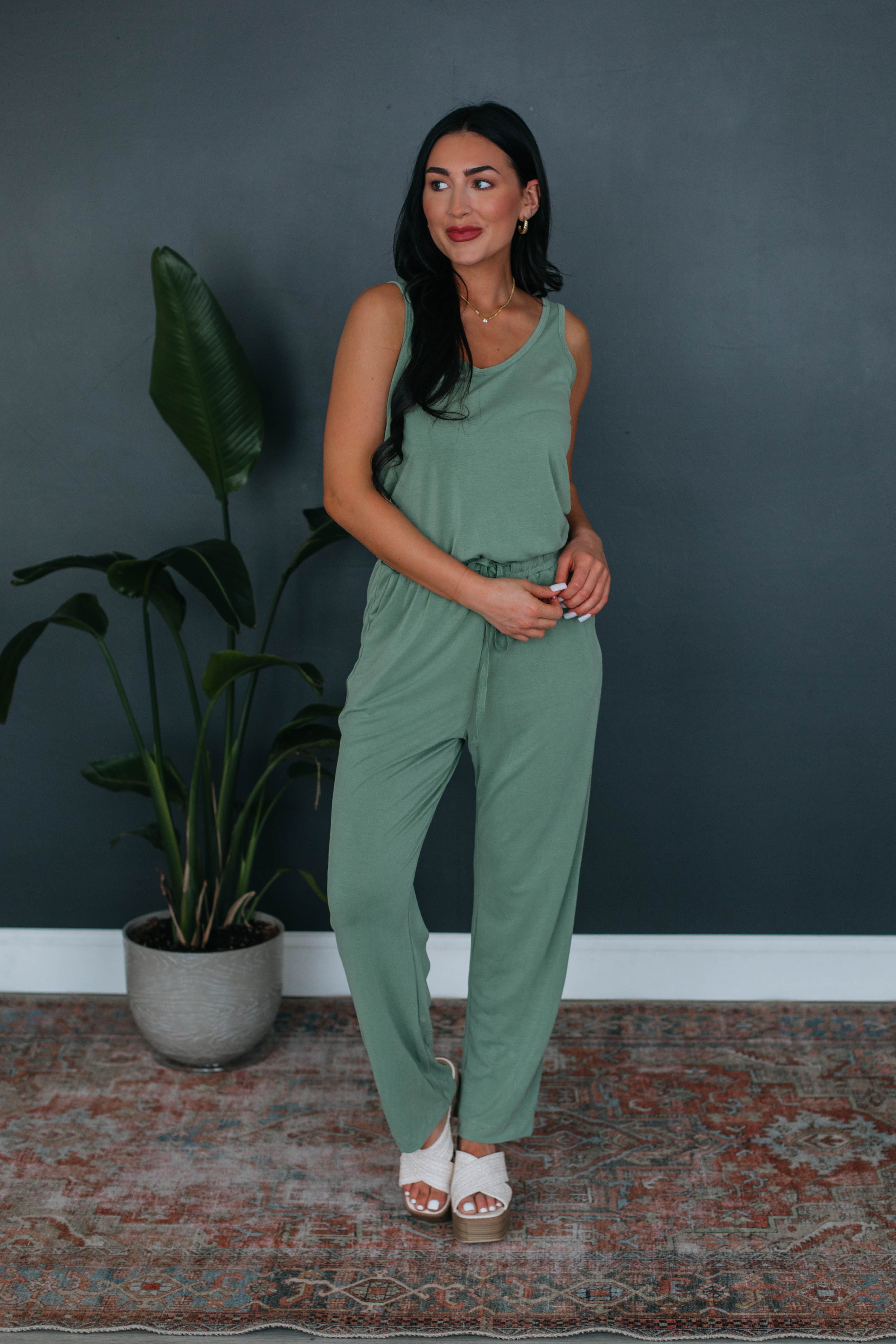 Ashanti Jumpsuit - Sage sold by Wild Oak Boutique product image thumbnail 2