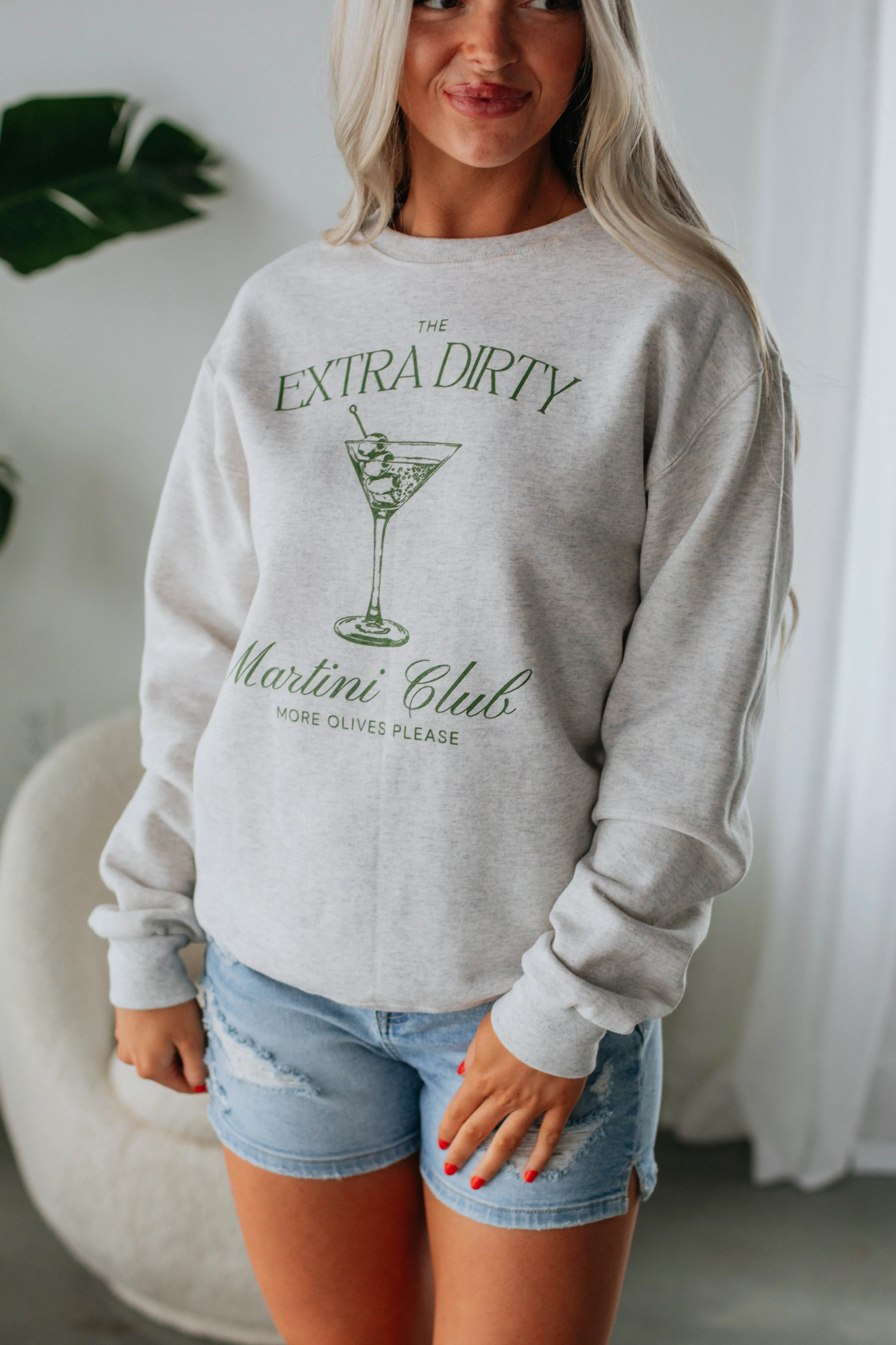 Extra Dirty Martini Club Graphic Crewneck sold by Wild Oak Boutique product image thumbnail 2