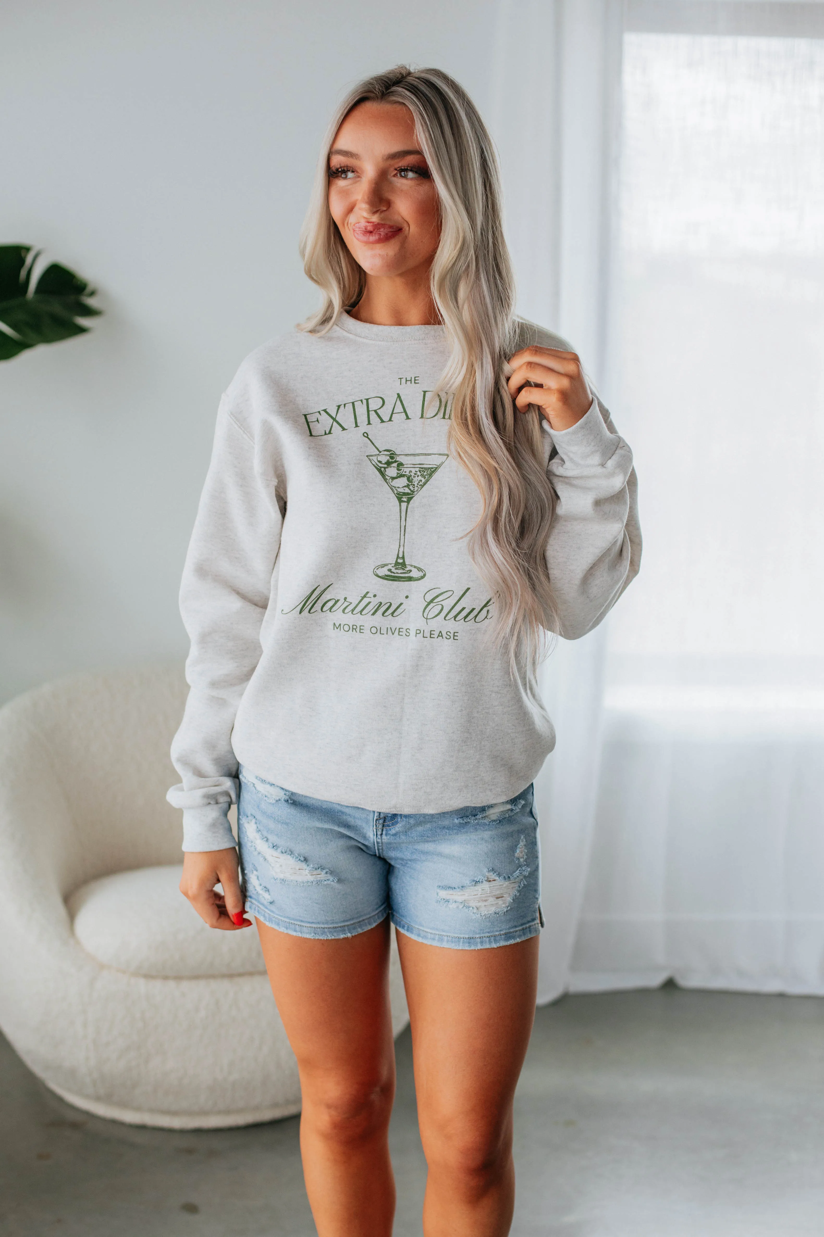 Extra Dirty Martini Club Graphic Crewneck sold by Wild Oak Boutique