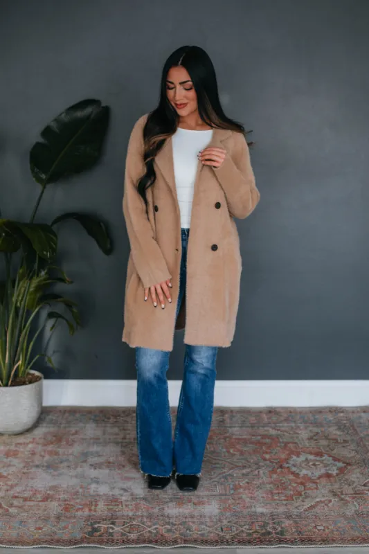 Jillian Brushed Coat sold by Wild Oak Boutique