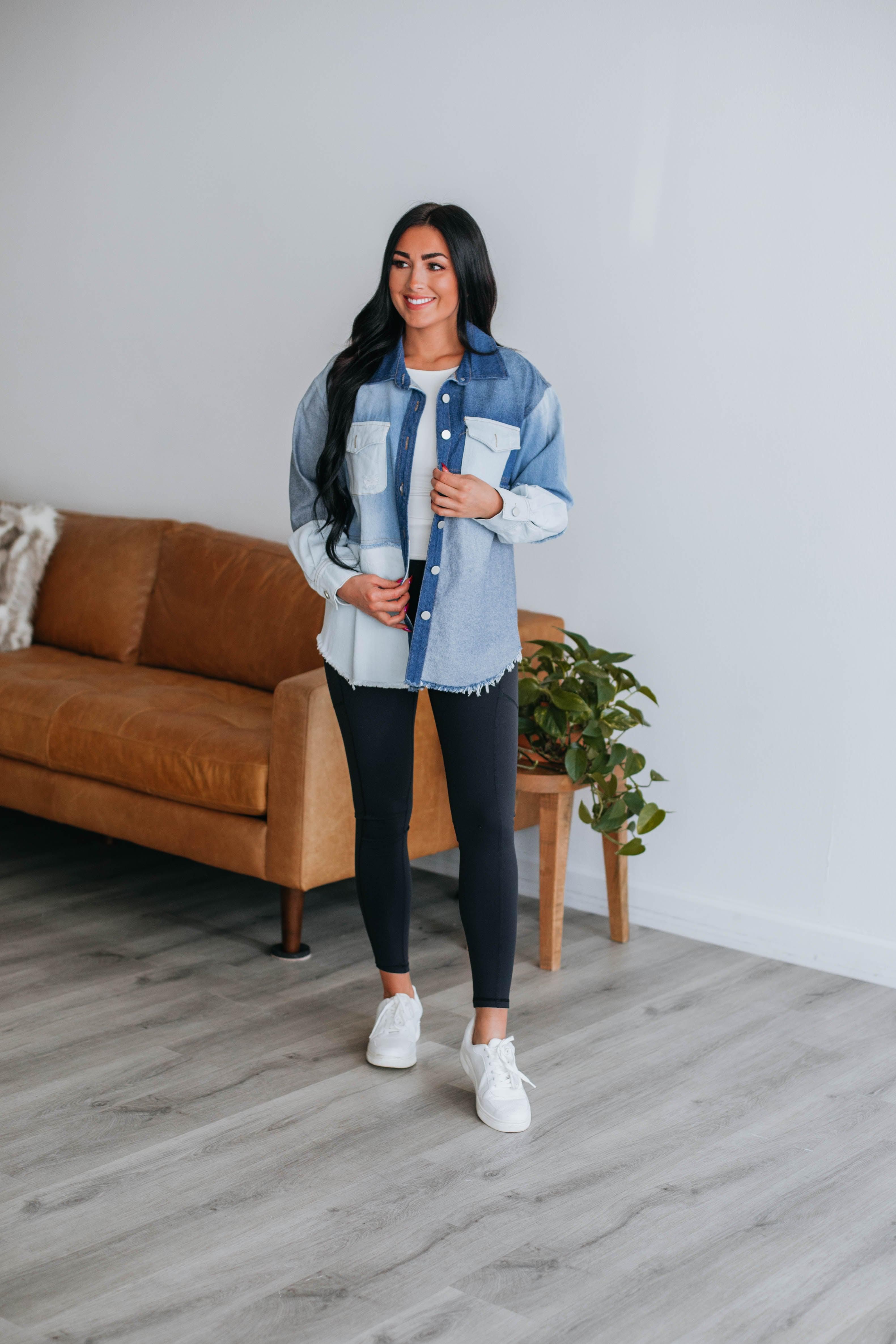 Alexandra Denim Shacket sold by Wild Oak Boutique product image thumbnail 2