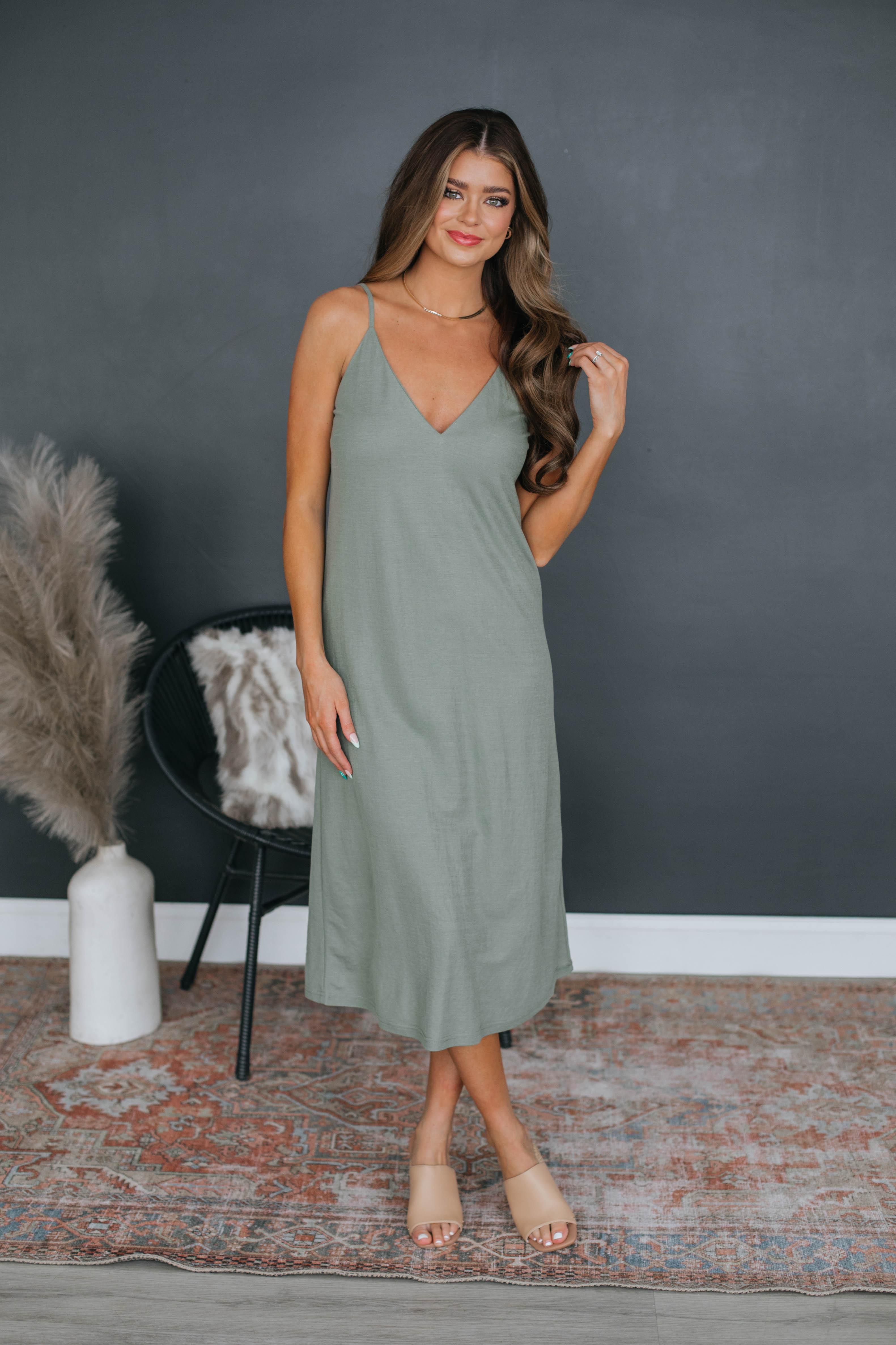 Eleanor Midi Dress - Sage sold by Wild Oak Boutique product image thumbnail 3