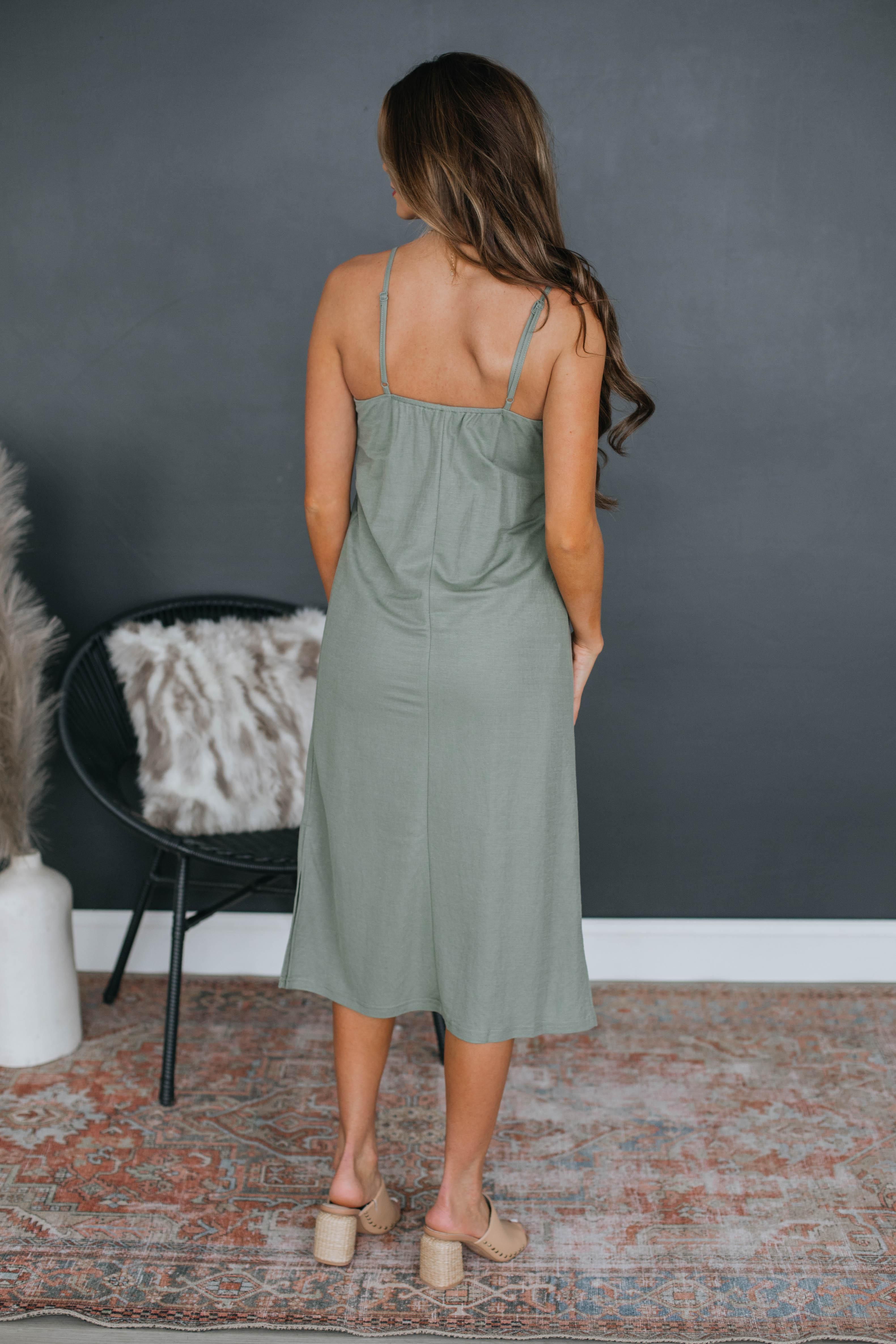 Eleanor Midi Dress - Sage sold by Wild Oak Boutique product image thumbnail 4