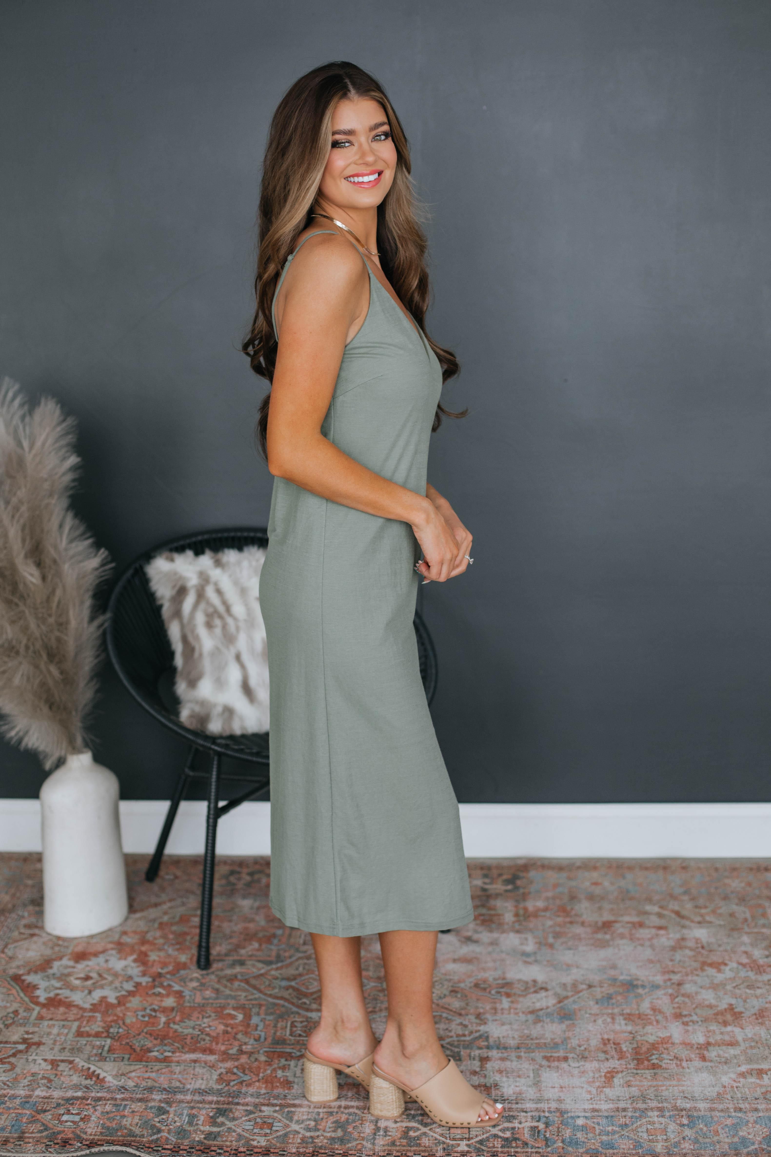 Eleanor Midi Dress - Sage sold by Wild Oak Boutique product image thumbnail 2