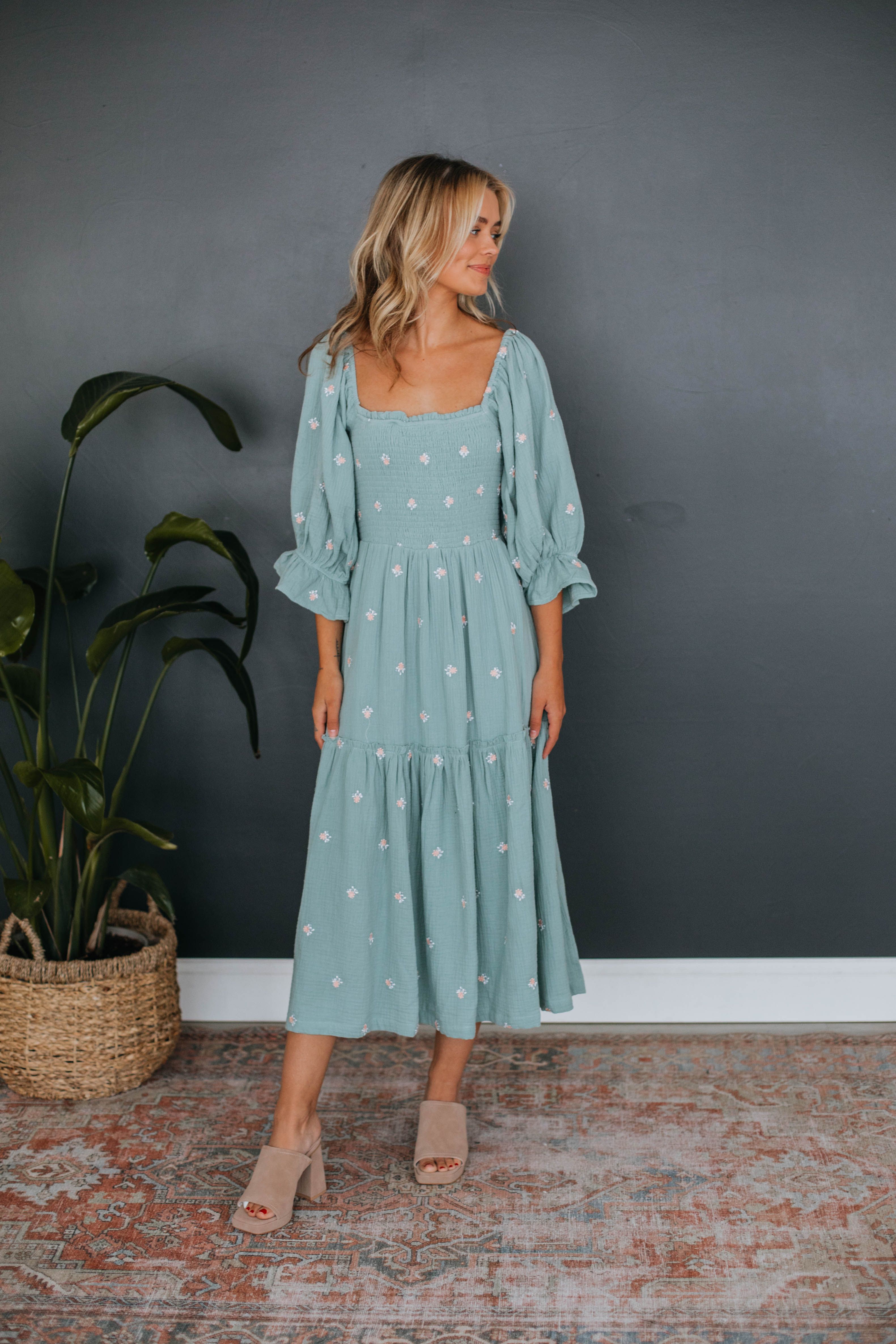 Darcy Midi Dress - Sage sold by Wild Oak Boutique product image thumbnail 6