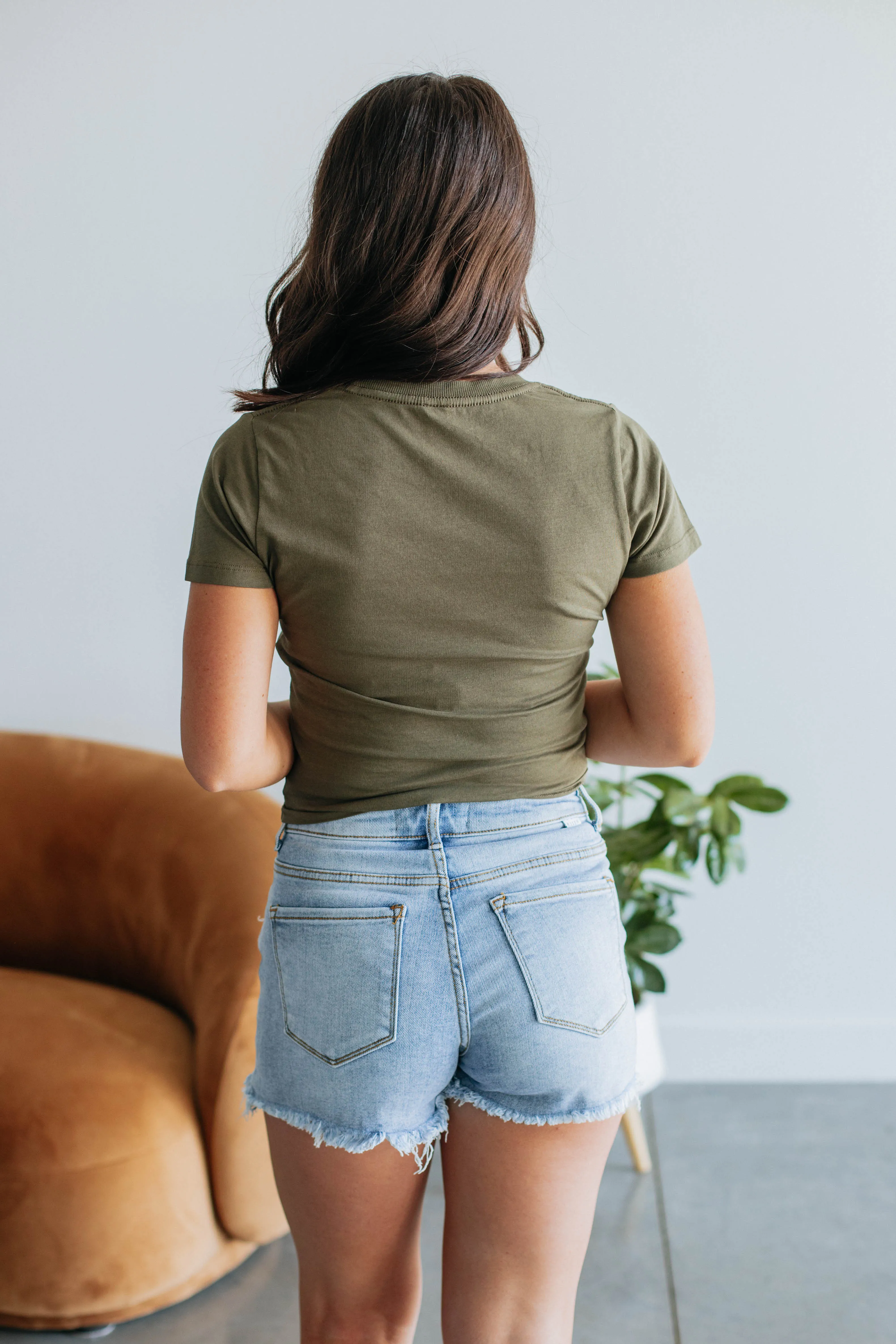 Hudson Basic Tee - Dark Olive sold by Wild Oak Boutique product image thumbnail 4