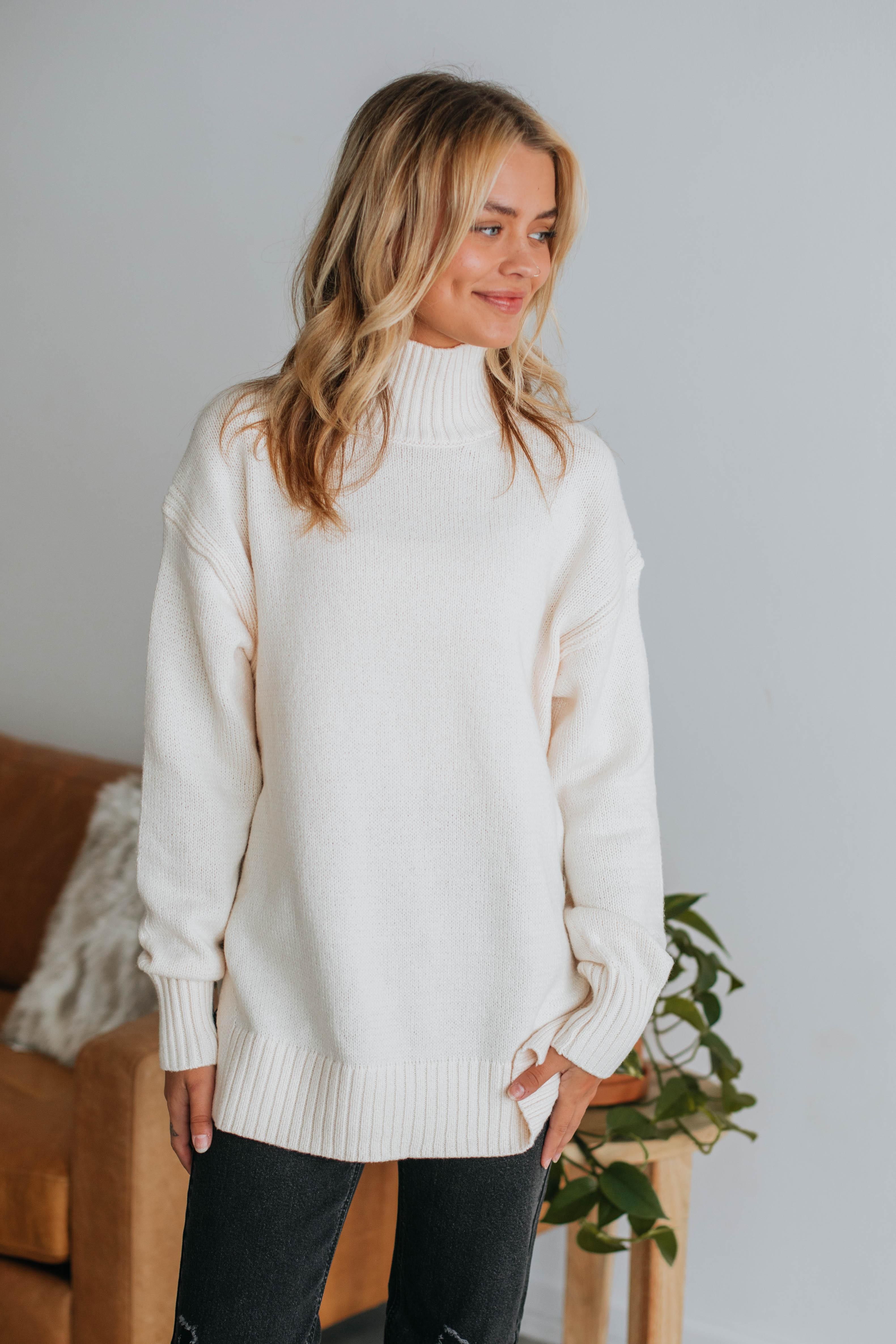 Celeste Turtleneck Sweater - Cream sold by Wild Oak Boutique product image thumbnail 2
