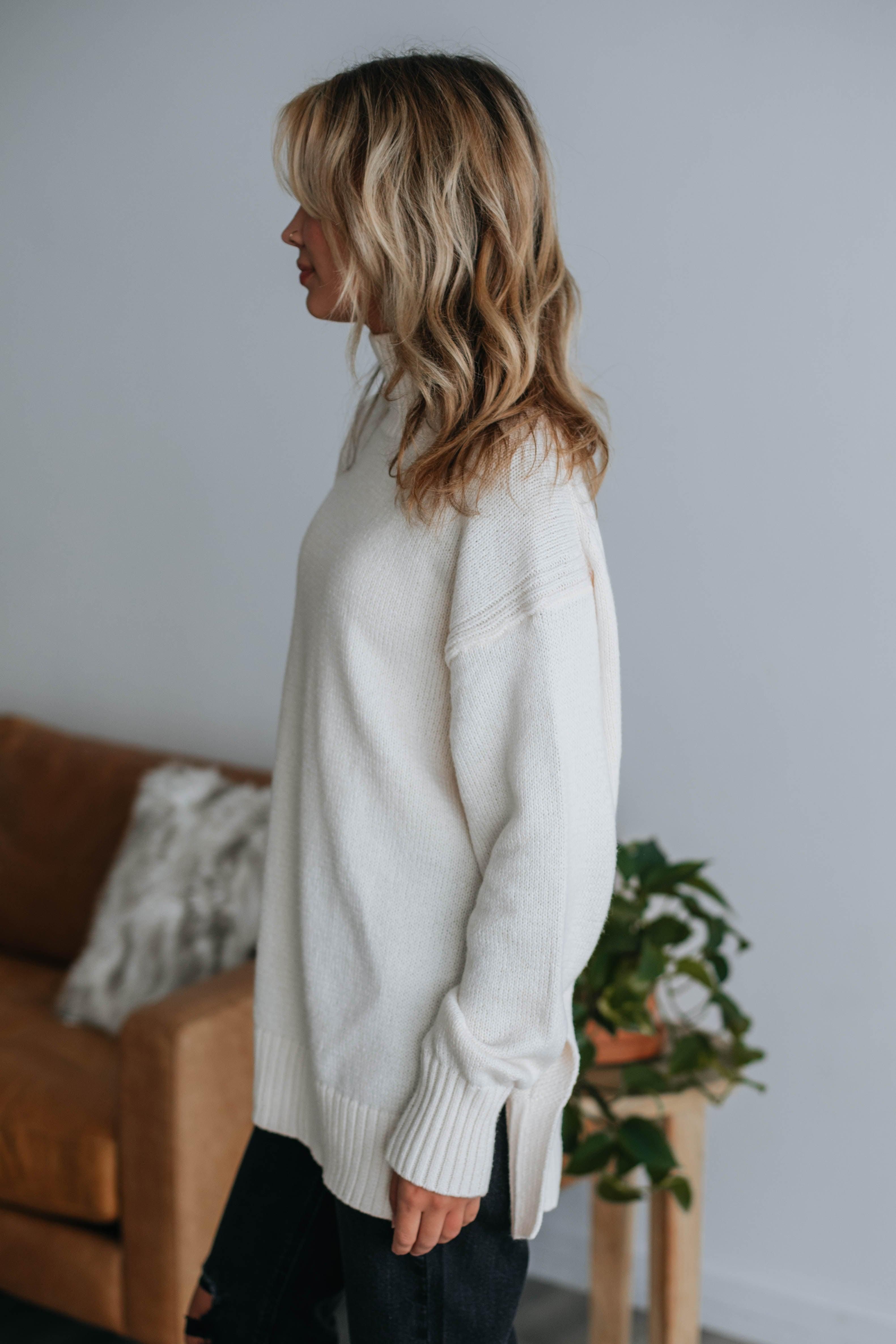 Celeste Turtleneck Sweater - Cream sold by Wild Oak Boutique product image thumbnail 4