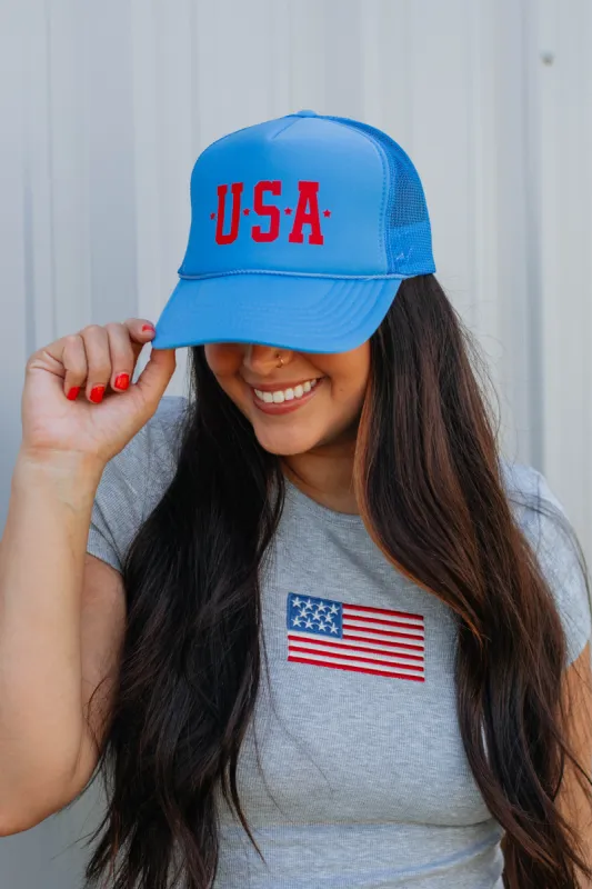 Land Of The Free Trucker Hat made by Wild Oak Boutique