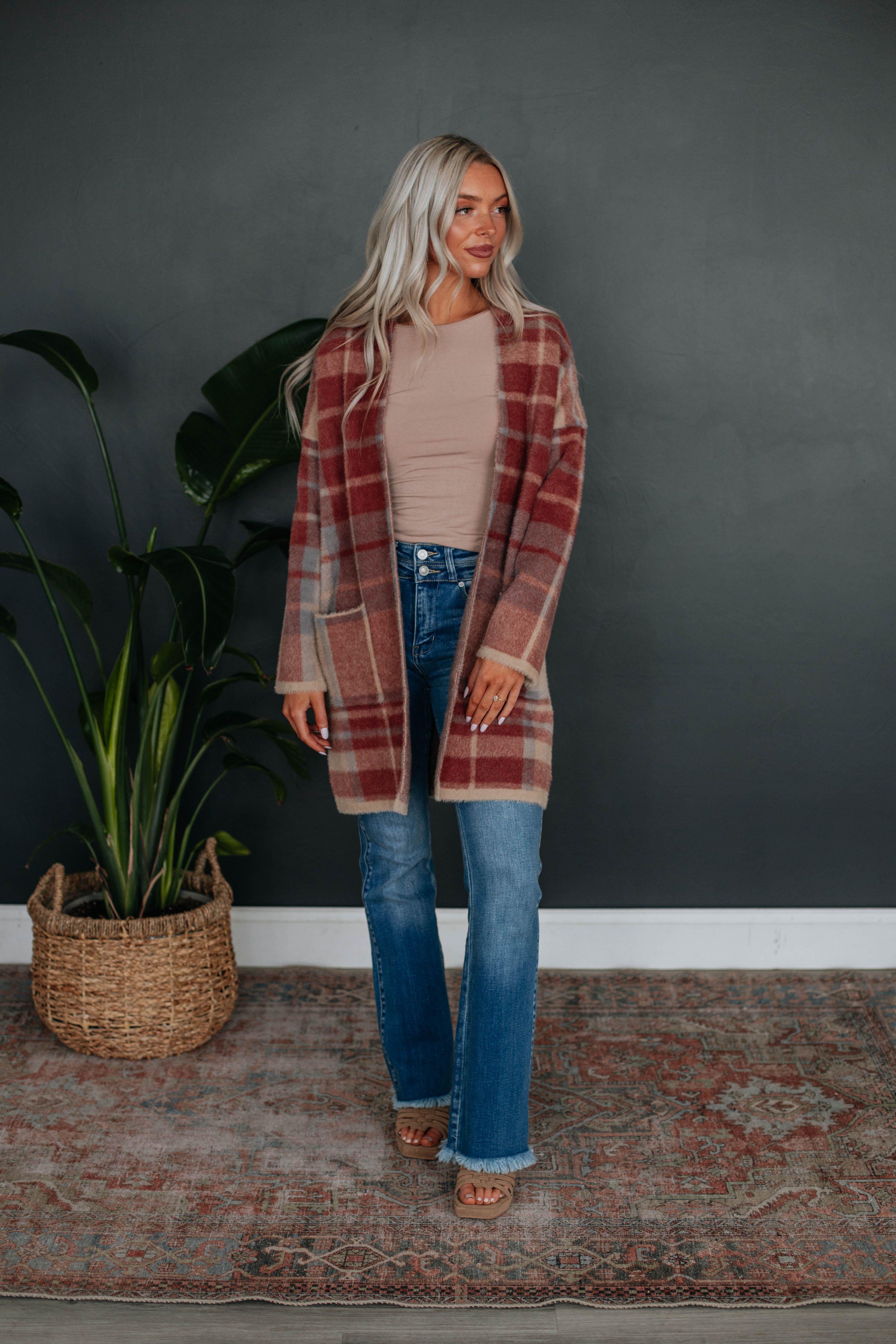 Brittany Cardigan - Mauve Mix sold by Wild Oak Boutique