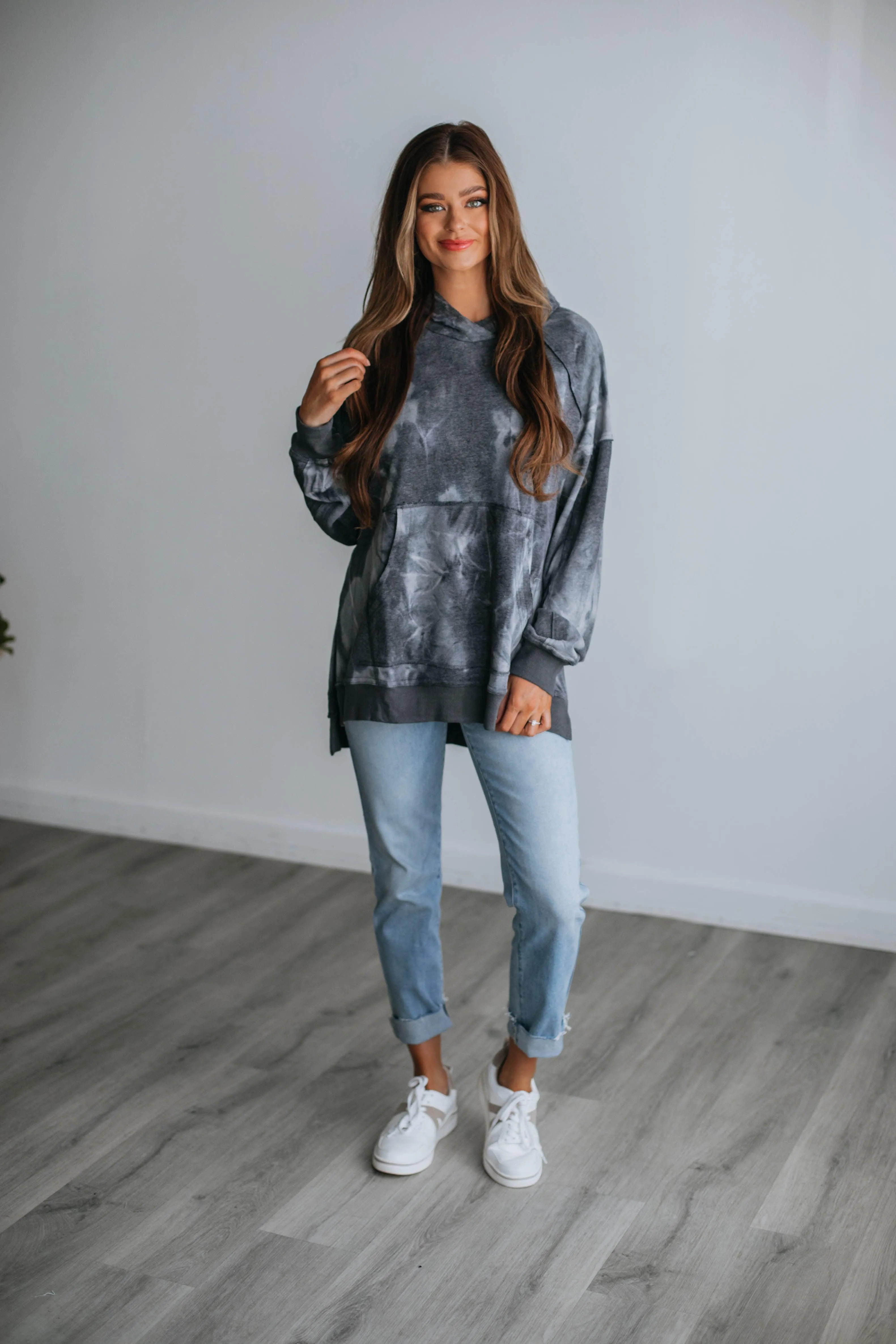 Leylan Tie-Dye Hoodie - Vintage Black sold by Wild Oak Boutique product image thumbnail 3