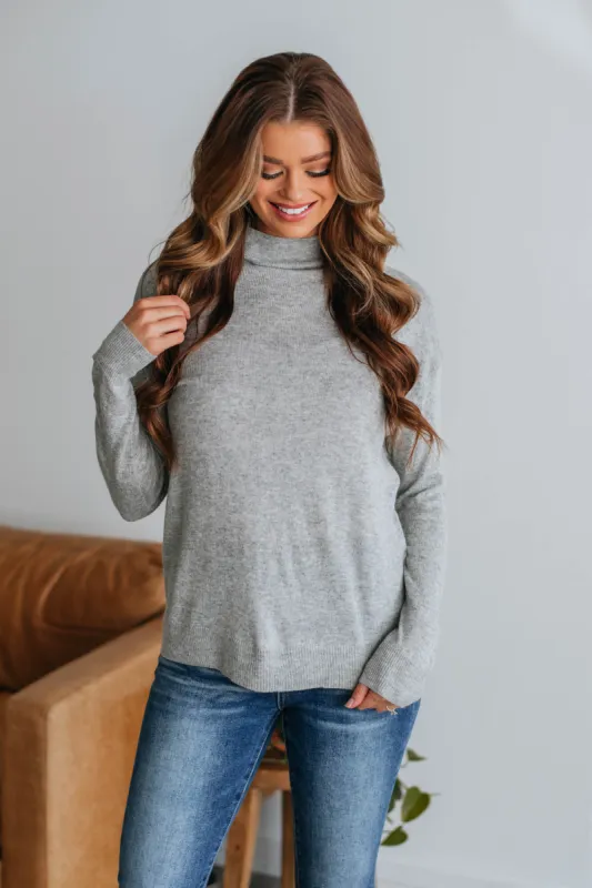 Kesy Lightweight Sweater - Heather Grey sold by Wild Oak Boutique