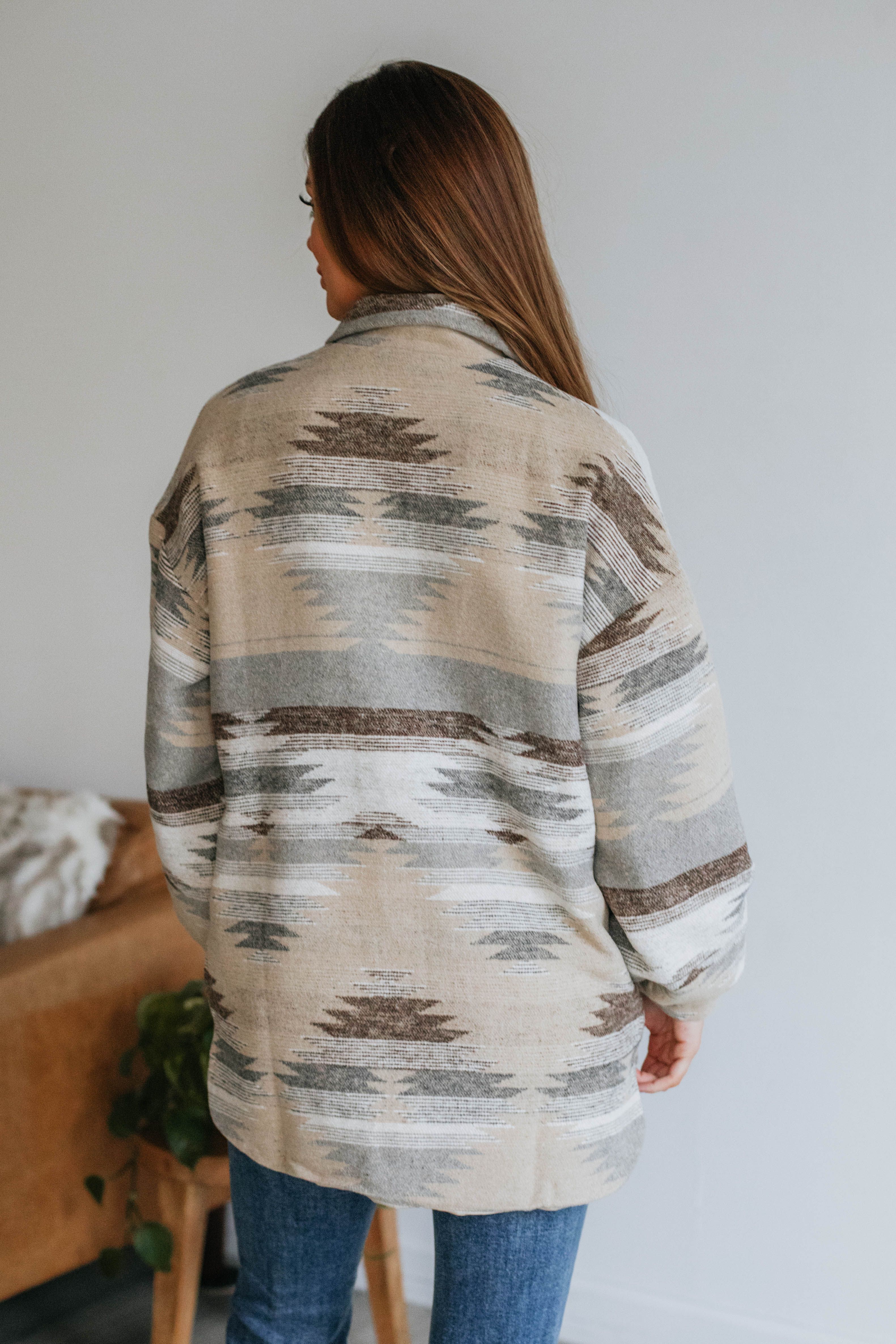 Havena Aztec Print Shacket sold by Wild Oak Boutique product image thumbnail 4