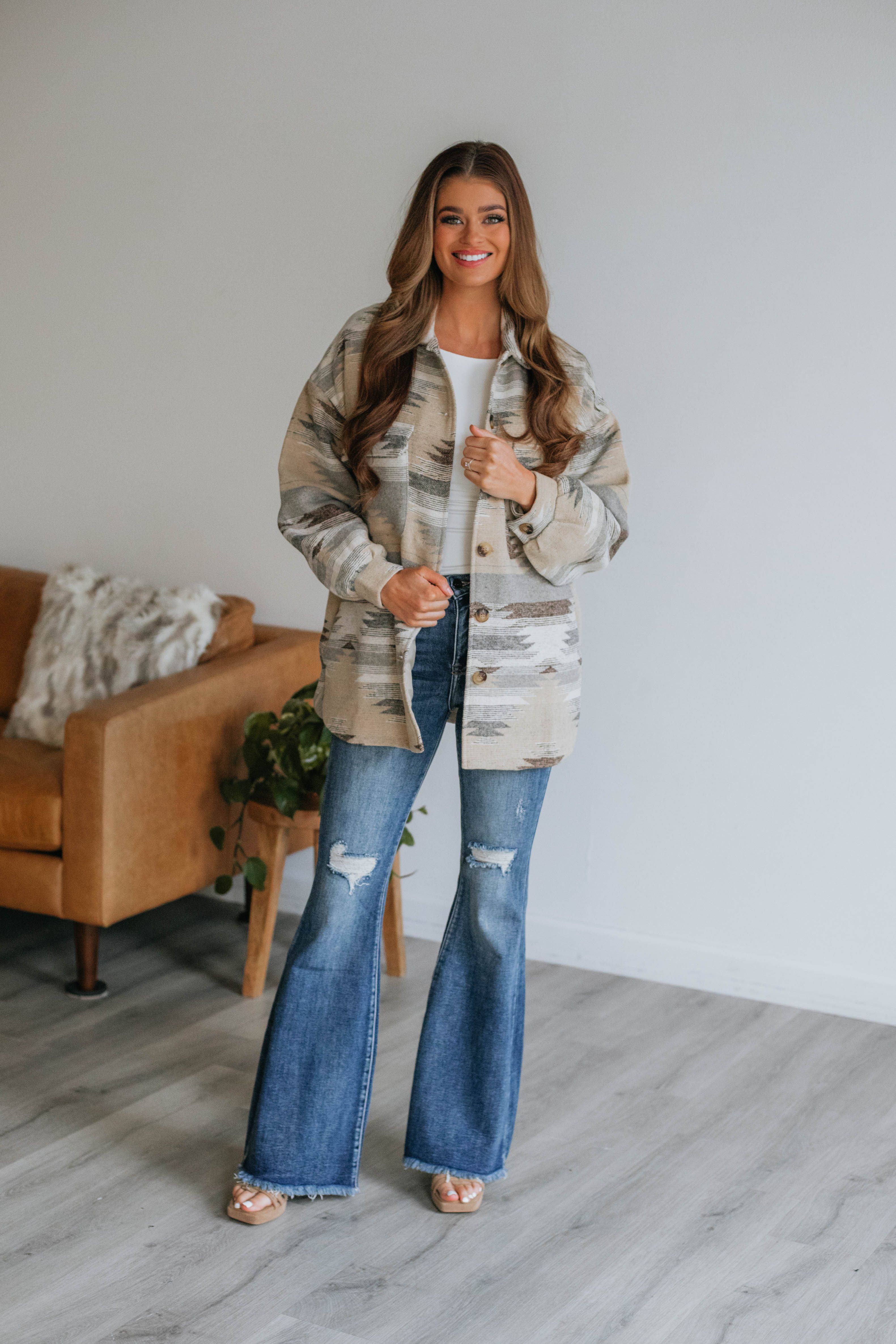 Havena Aztec Print Shacket sold by Wild Oak Boutique product image thumbnail 2