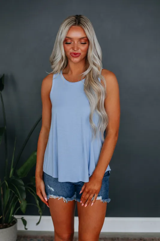 Dava Basic Tank - Powder Blue sold by Wild Oak Boutique