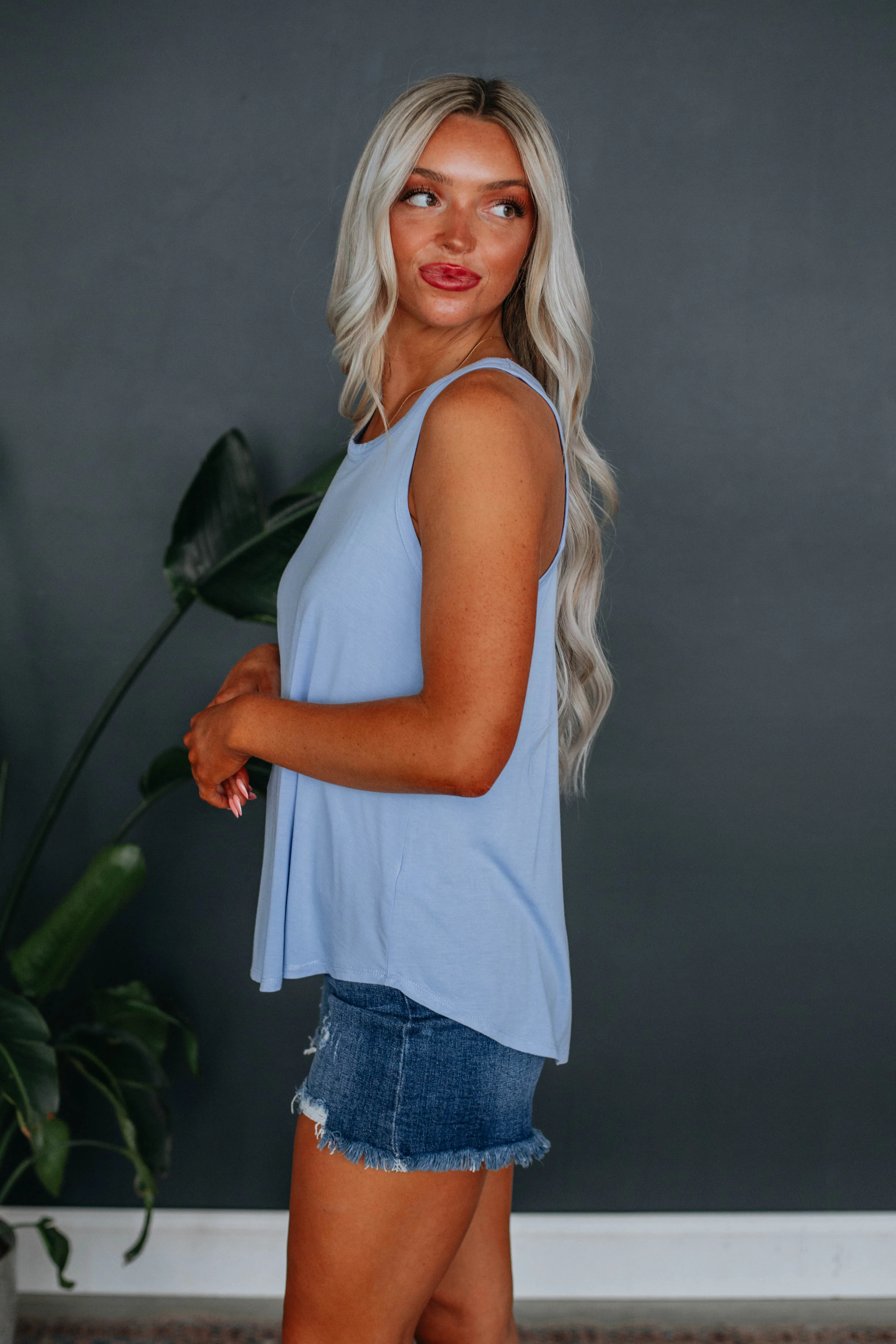 Dava Basic Tank - Powder Blue sold by Wild Oak Boutique product image thumbnail 3