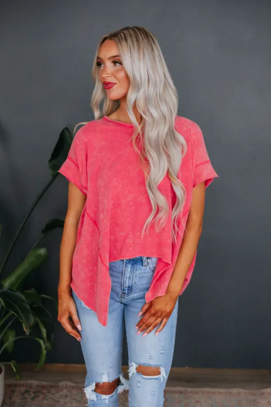 Otto Oversized Tee - Hot Pink sold by Wild Oak Boutique