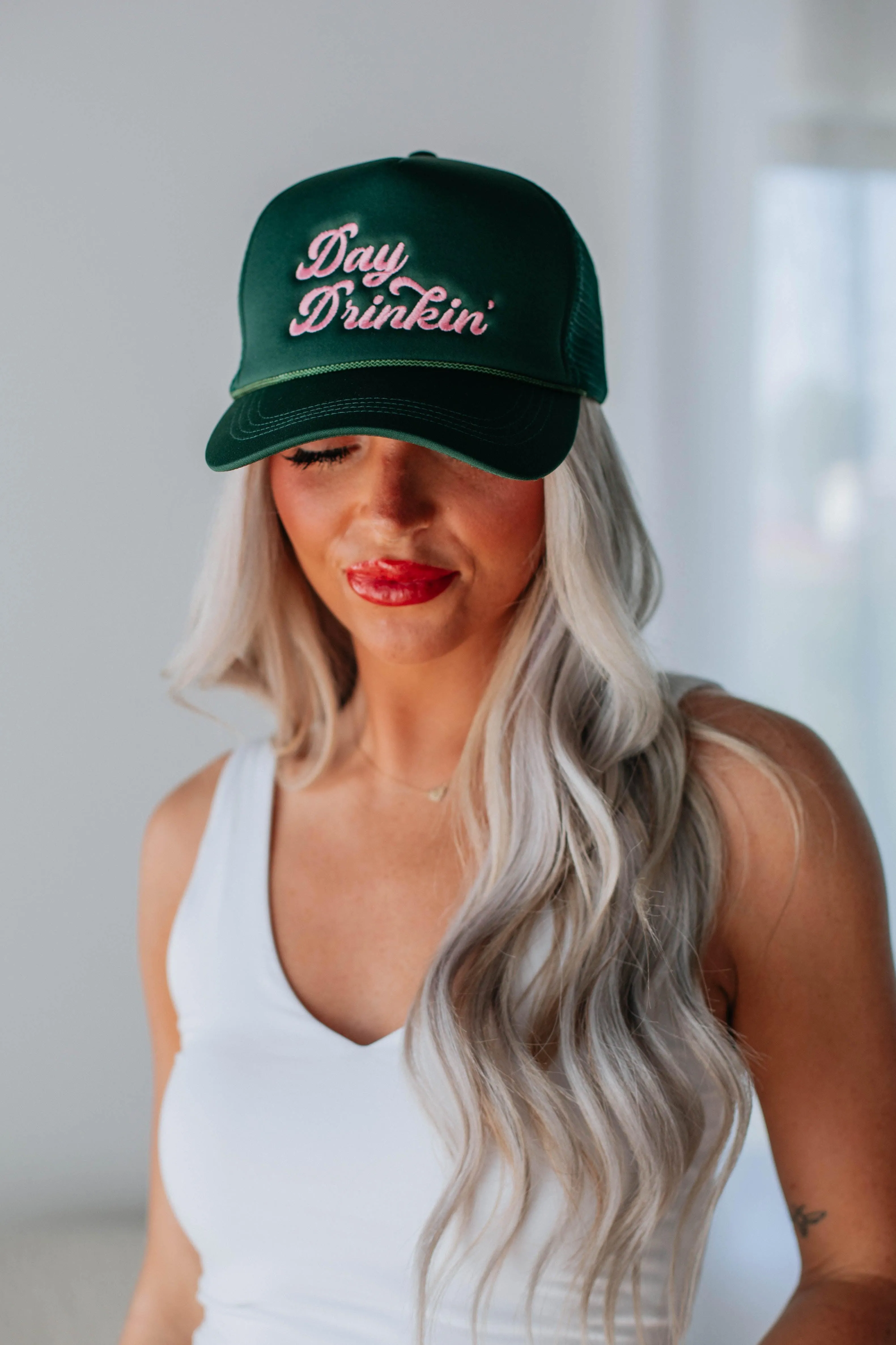 Day Drinkin' Trucker Hat - Hunter Green sold by Wild Oak Boutique product image thumbnail 2