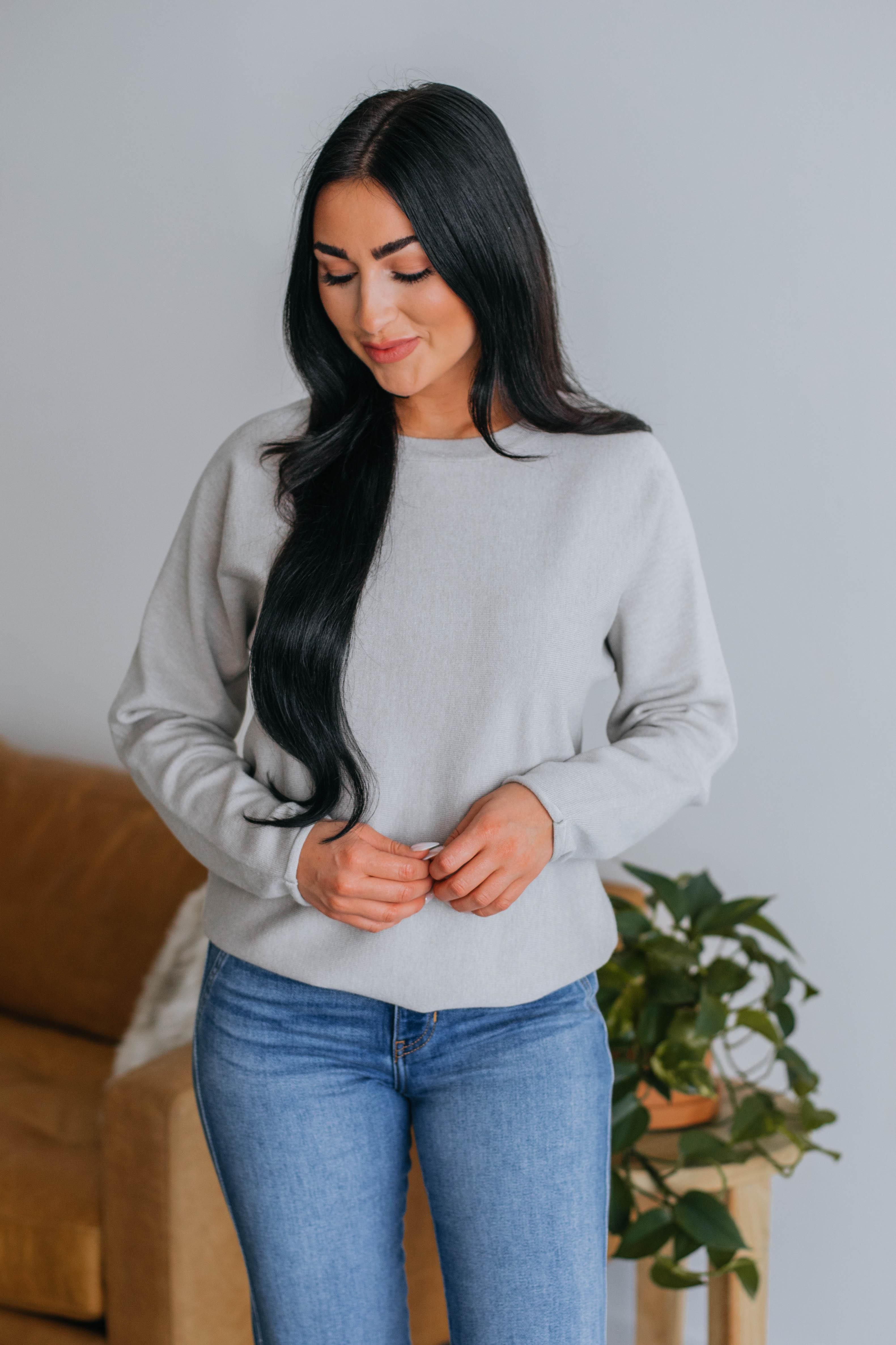 Brylee Lightweight Sweater - Stone sold by Wild Oak Boutique