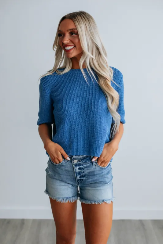 Ramia Knit Top - Royal Blue sold by Wild Oak Boutique