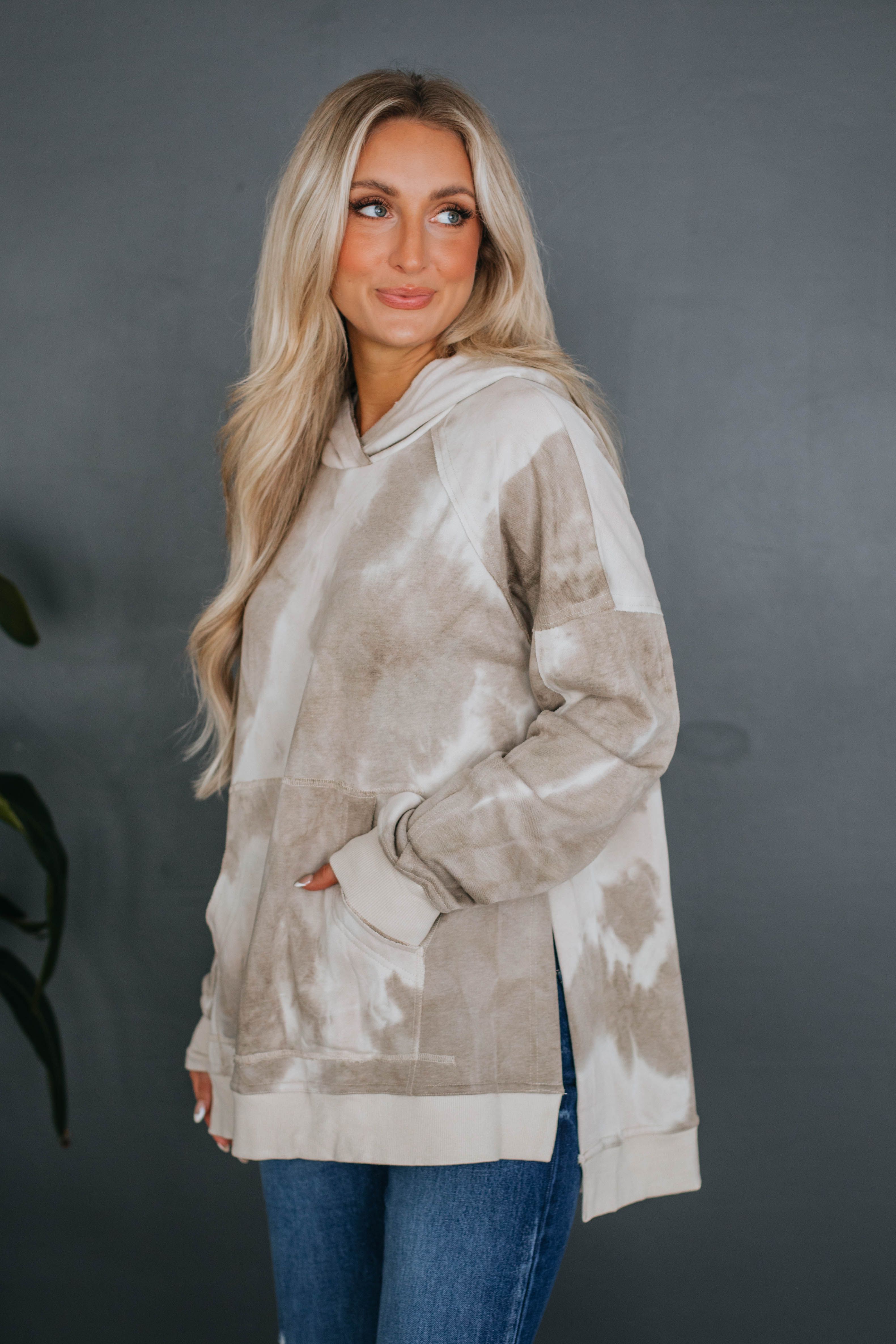 Leylan Tie-Dye Hoodie - Oat sold by Wild Oak Boutique product image thumbnail 5