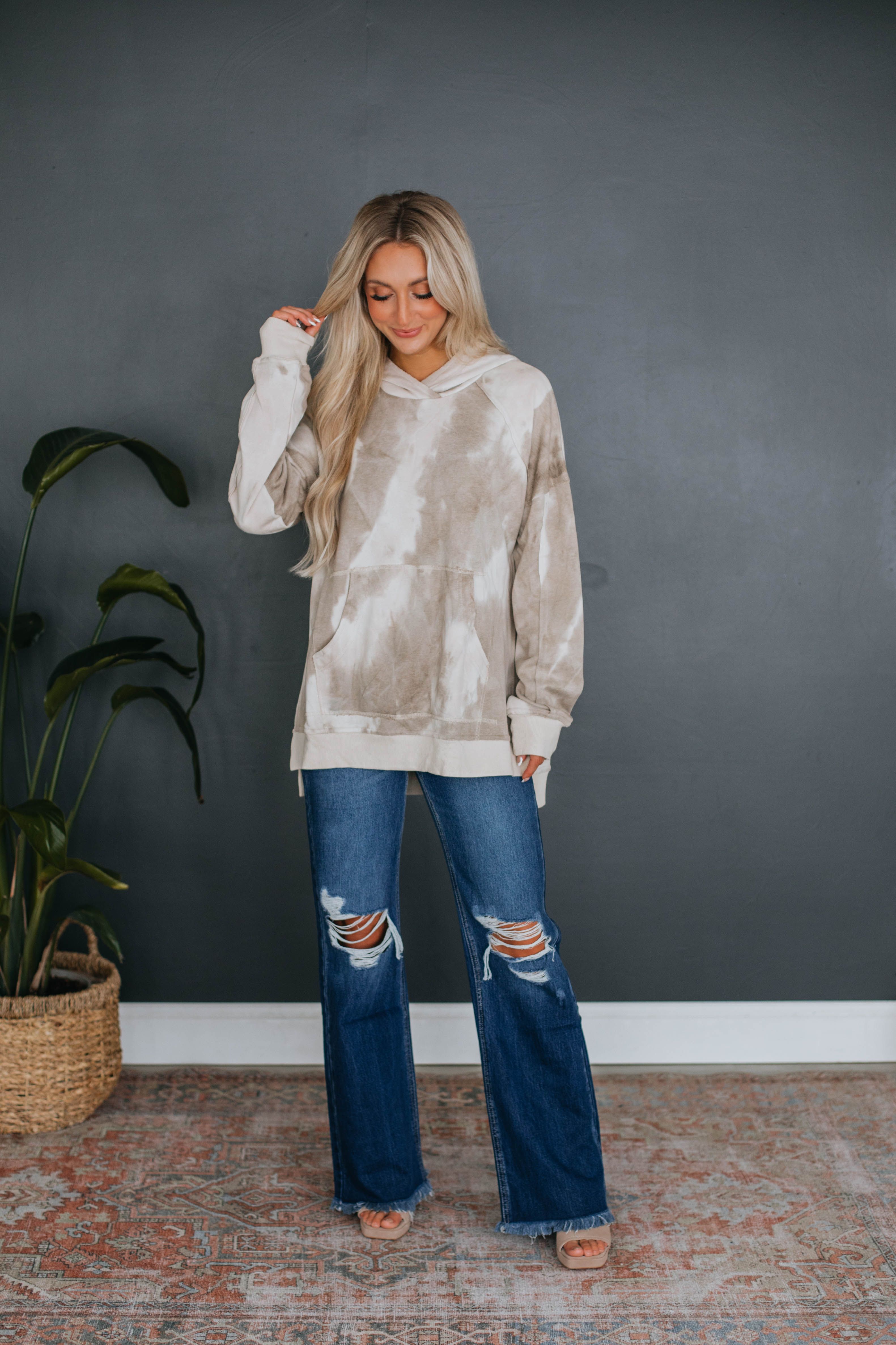 Leylan Tie-Dye Hoodie - Oat sold by Wild Oak Boutique product image thumbnail 2
