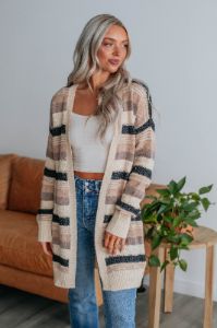 Azai Striped Cardigan sold by Wild Oak Boutique