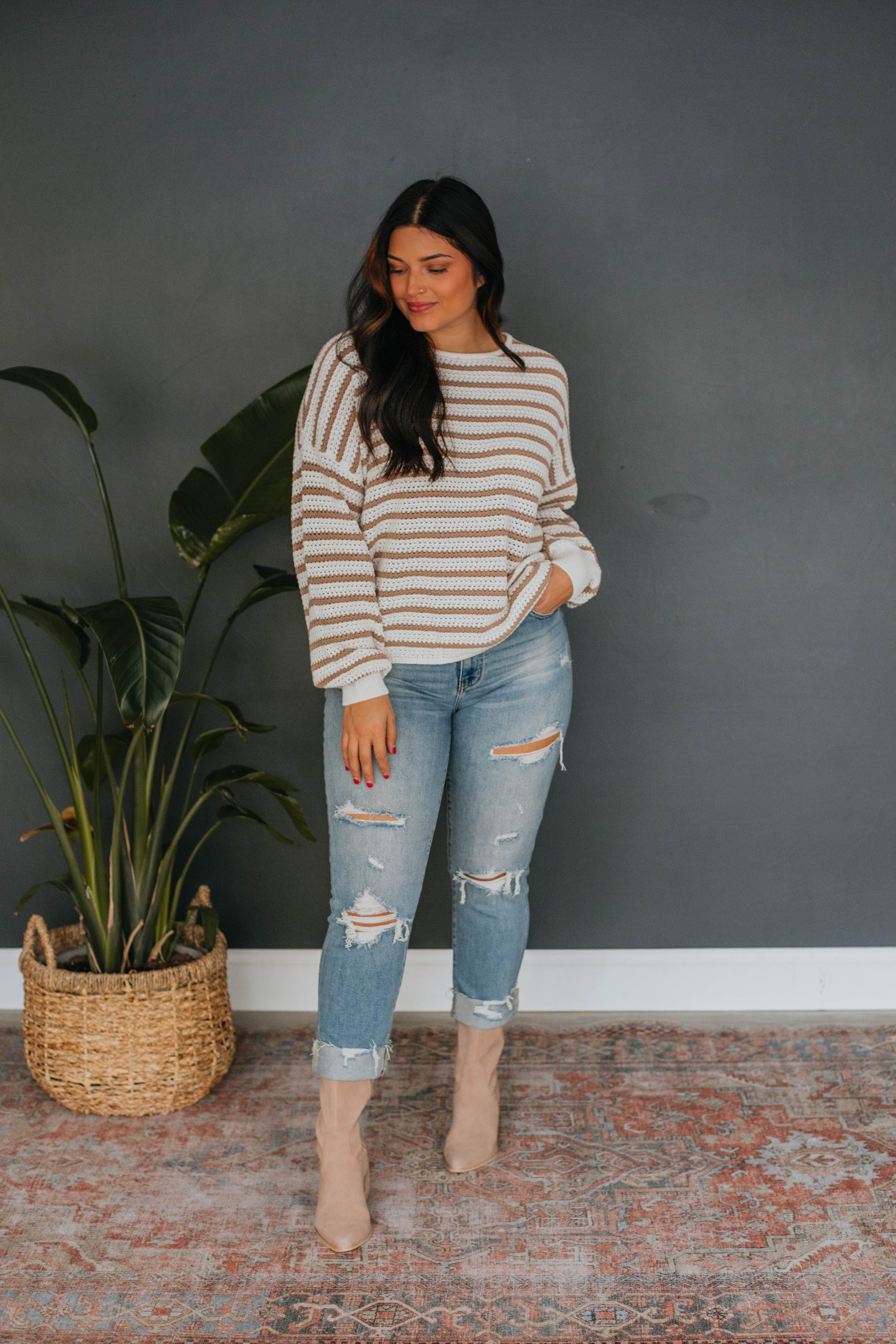Megan Striped Sweater sold by Wild Oak Boutique product image thumbnail 5