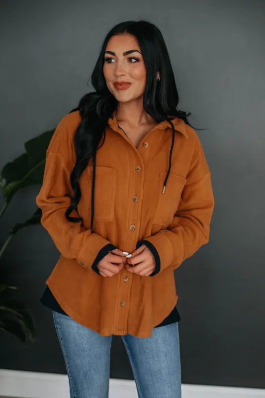 Zinny Fleece Shacket - Camel sold by Wild Oak Boutique