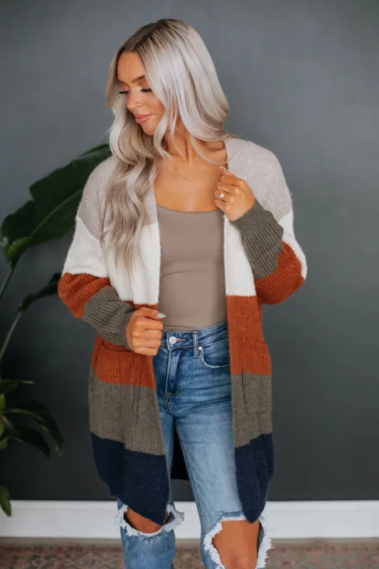 Yasmine Colorblock Cardigan sold by Wild Oak Boutique
