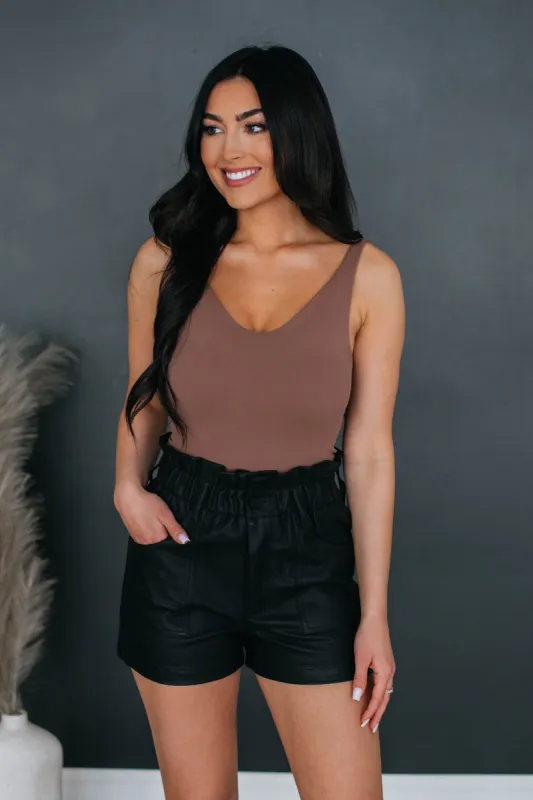 Sweet & Simple Bodysuit - Mocha sold by Wild Oak Boutique