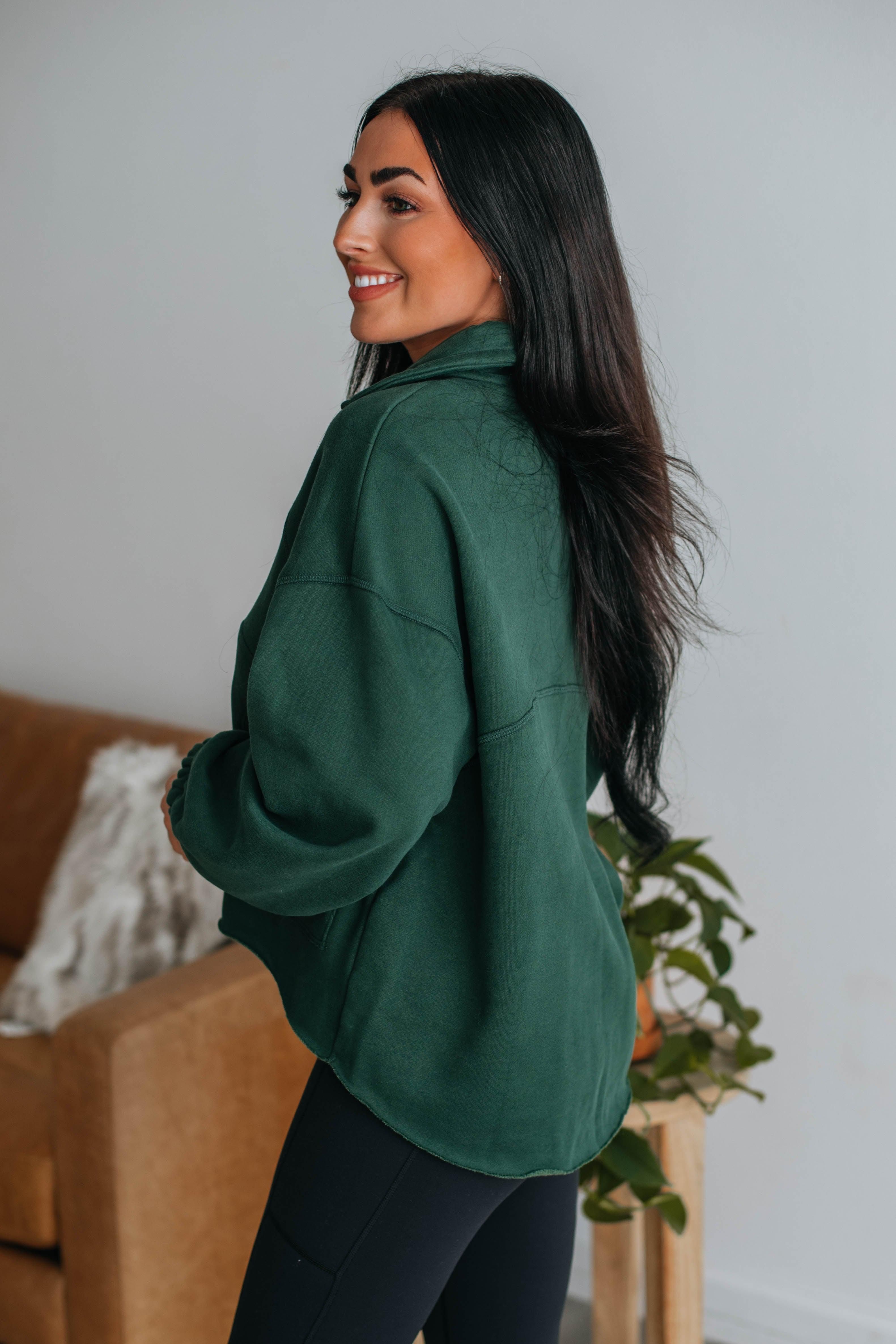 Zealand Pullover - Hunter Green sold by Wild Oak Boutique product image thumbnail 3