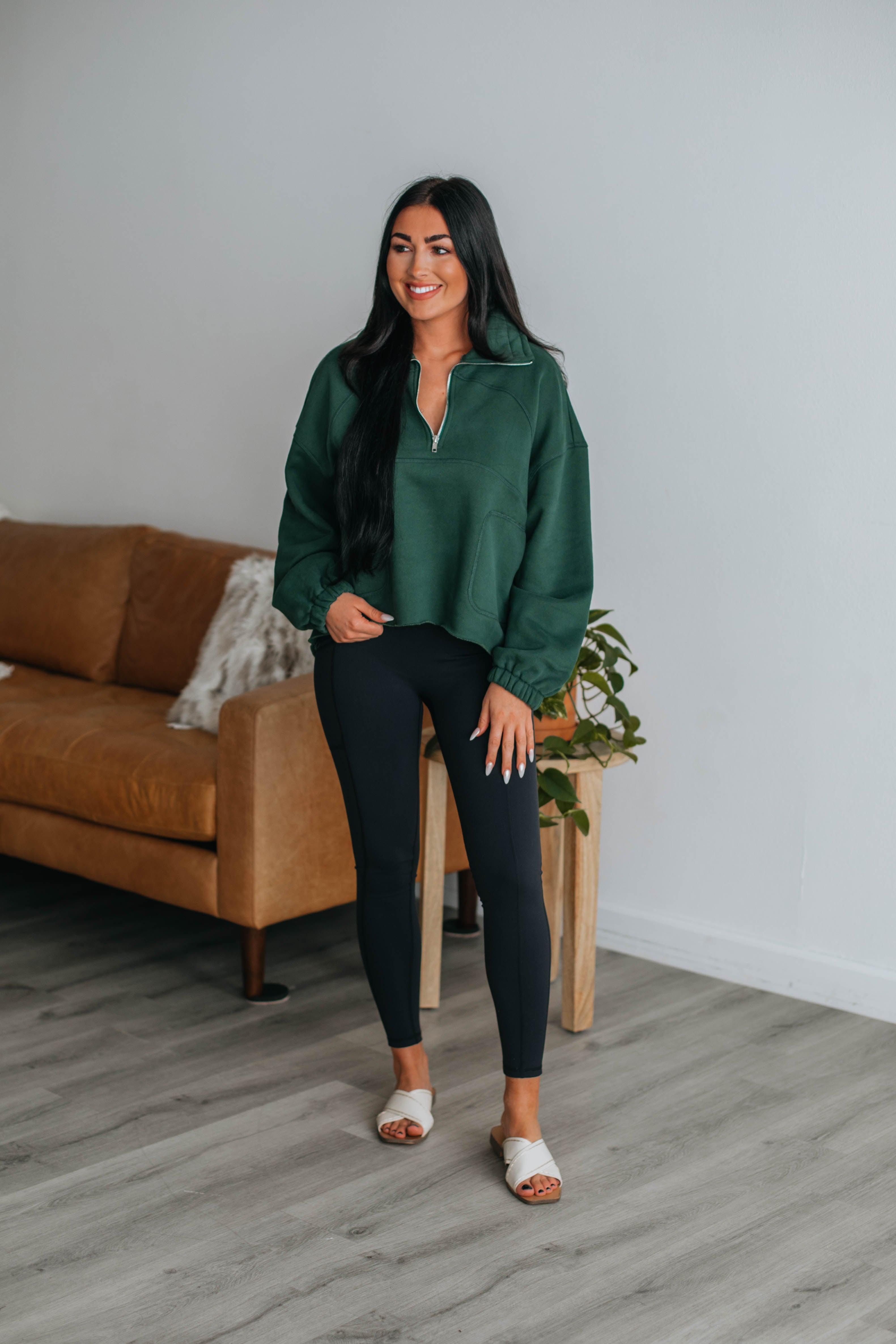 Zealand Pullover - Hunter Green sold by Wild Oak Boutique product image thumbnail 2