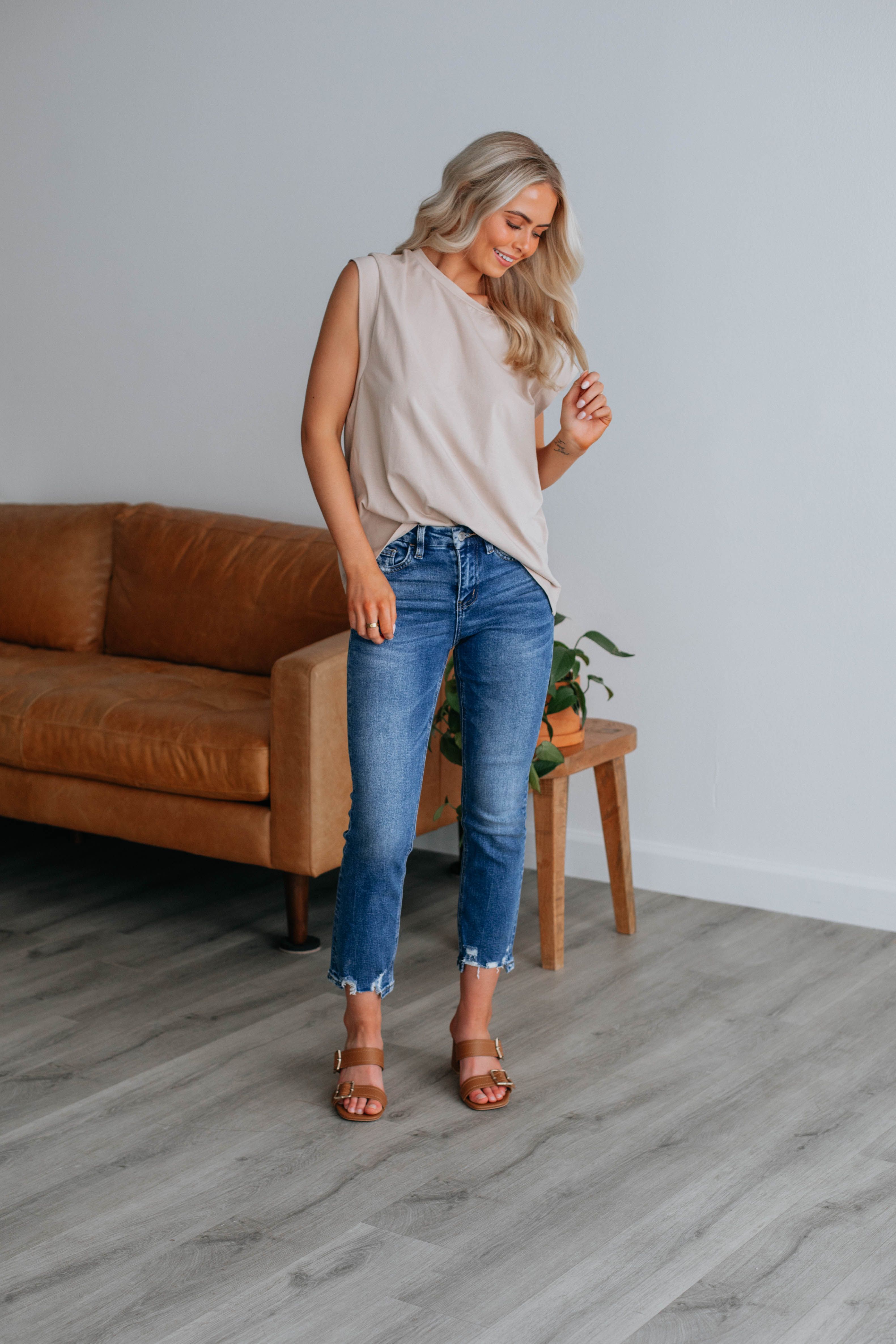 Dakotah Basic Top - Taupe sold by Wild Oak Boutique product image thumbnail 3