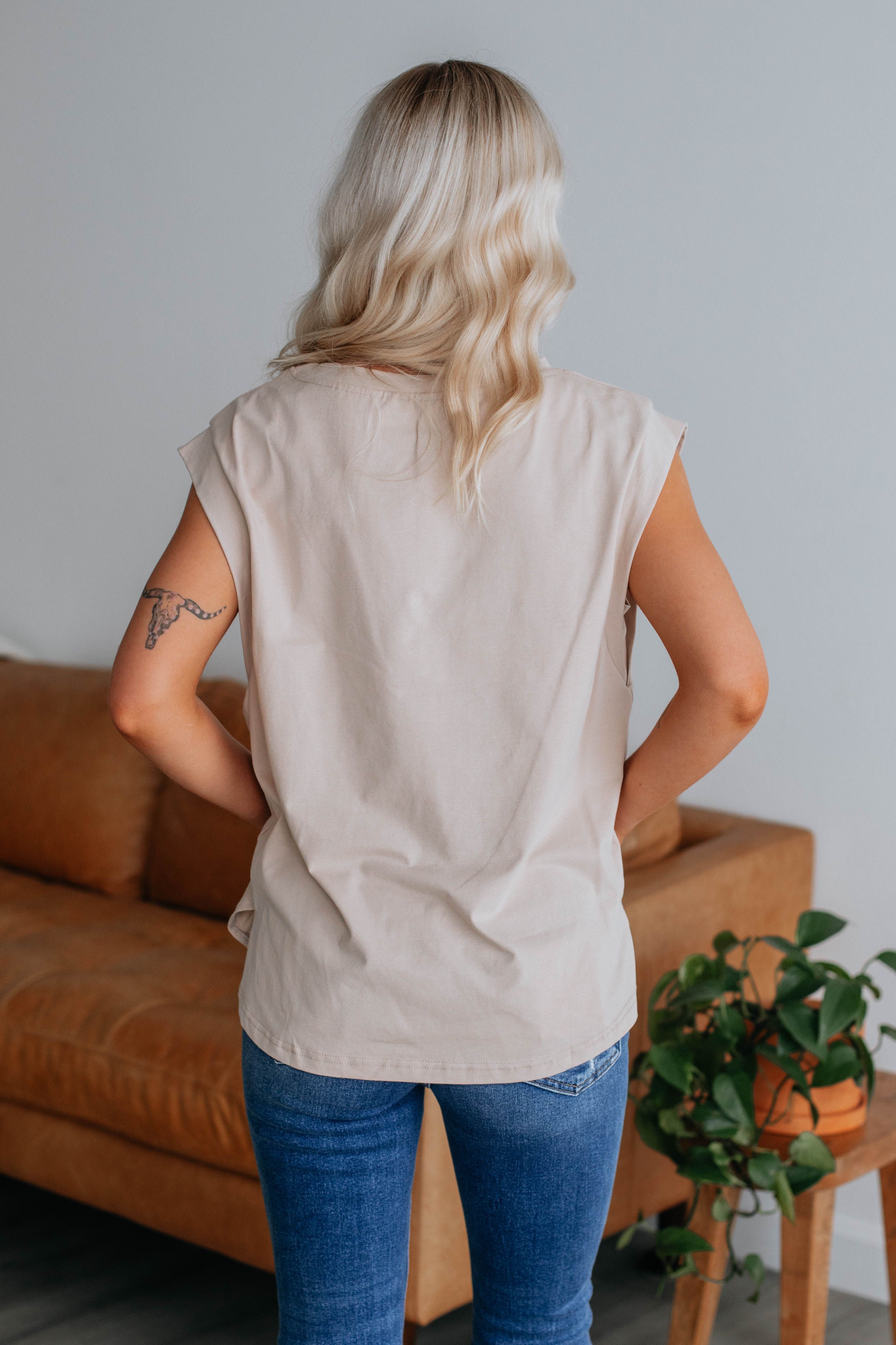 Dakotah Basic Top - Taupe sold by Wild Oak Boutique product image thumbnail 4